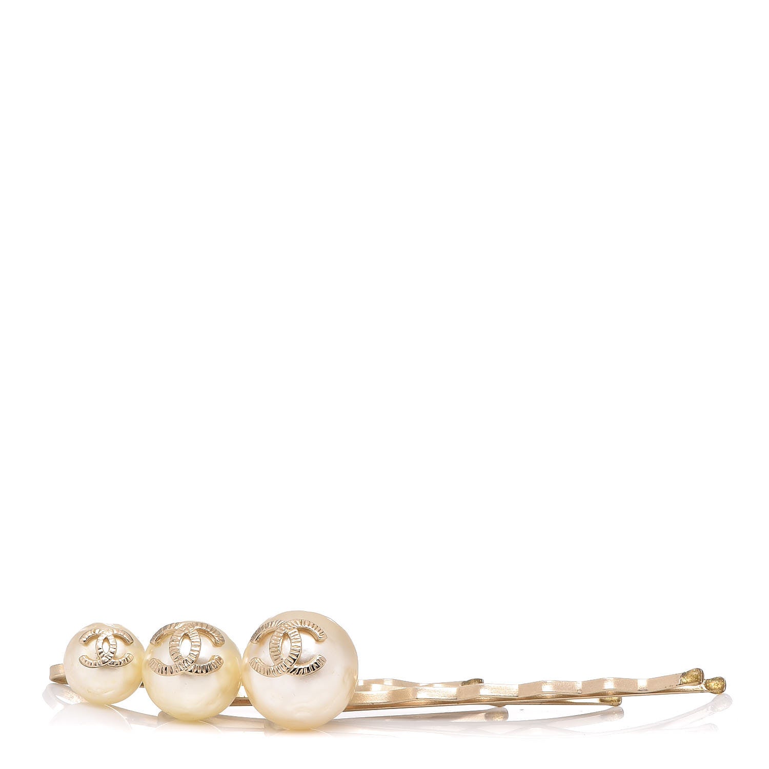 Chanel Pearl CC Hair Clip Barrette Set of 3 362751  display picture 3