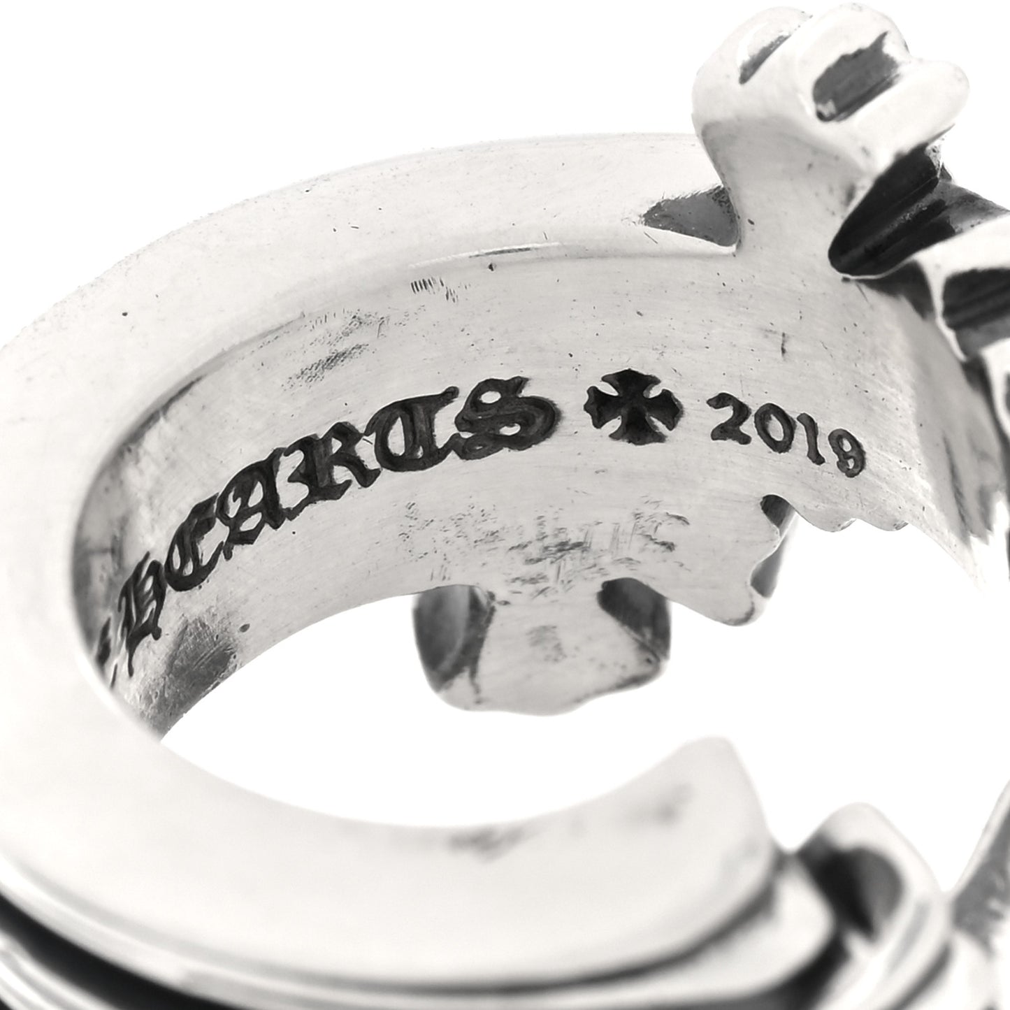 Sterling Silver Triple Cross Curve Ring 51 5.75