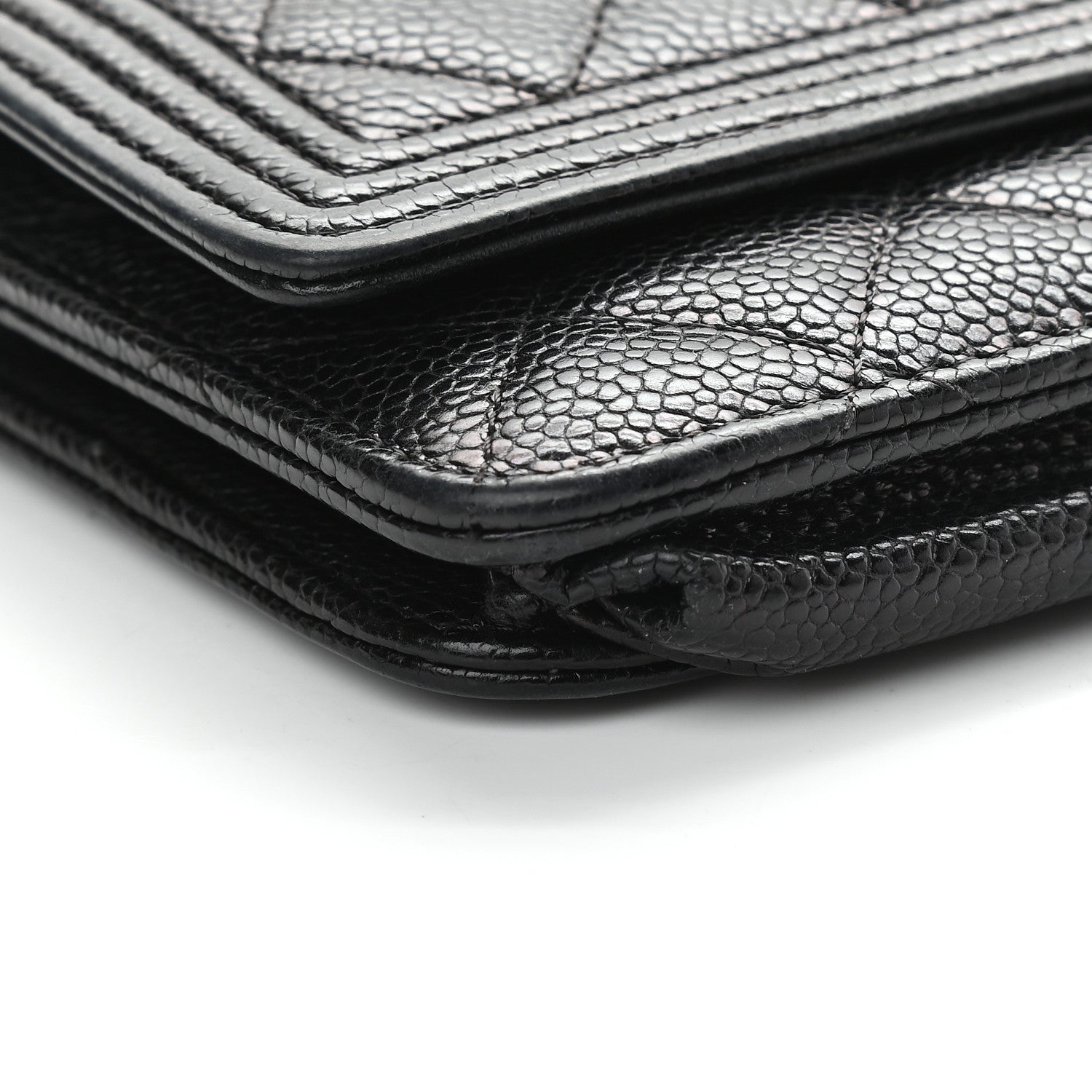 Chanel Caviar Quilted Boy Wallet On Chain WOC Black 8 of 9