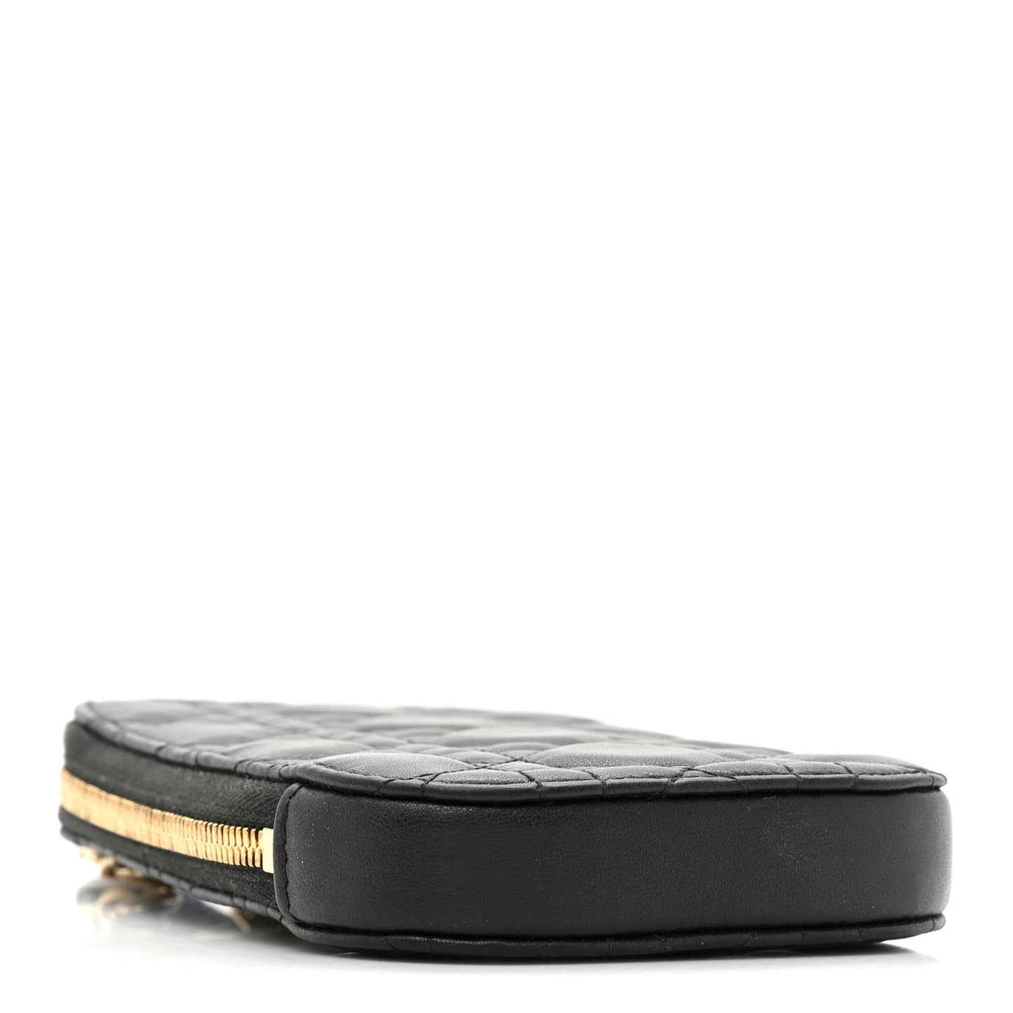 Lambskin Cannage Lady Dior Phone Holder Black