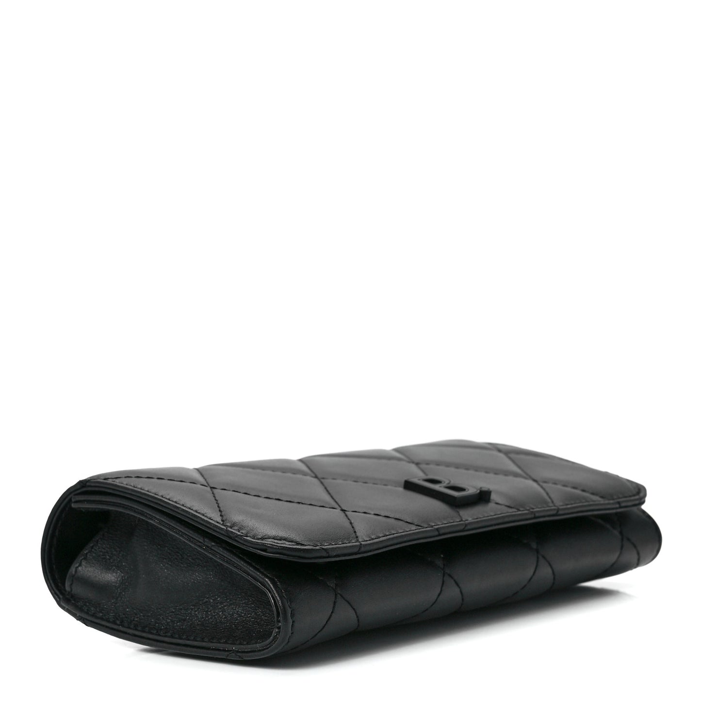Nappa Calfskin Quilted Touch B Phone Holder With Strap Black