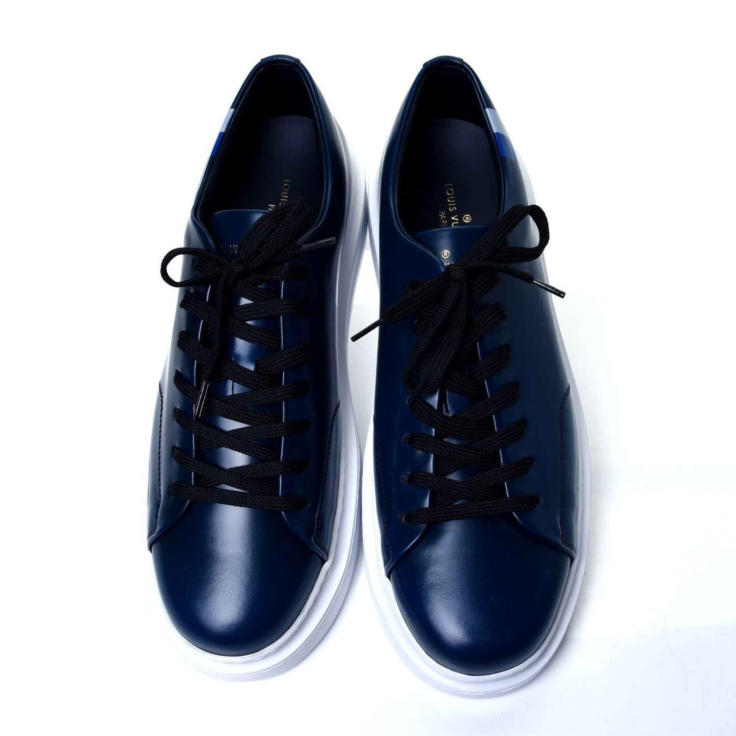 Calfskin Mens LV Beverly Hills Sneakers 8 Marine