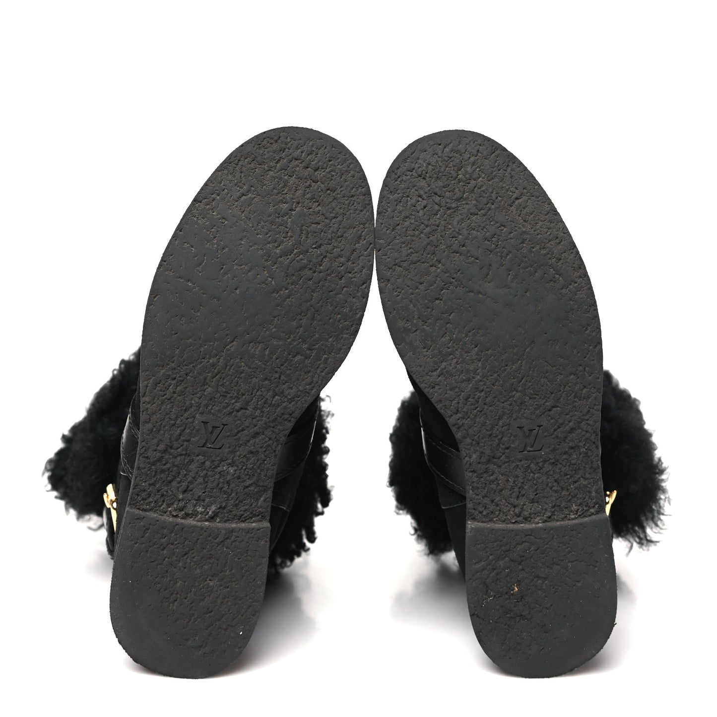 Suede Calfskin Fur Strap Boot 36 Black