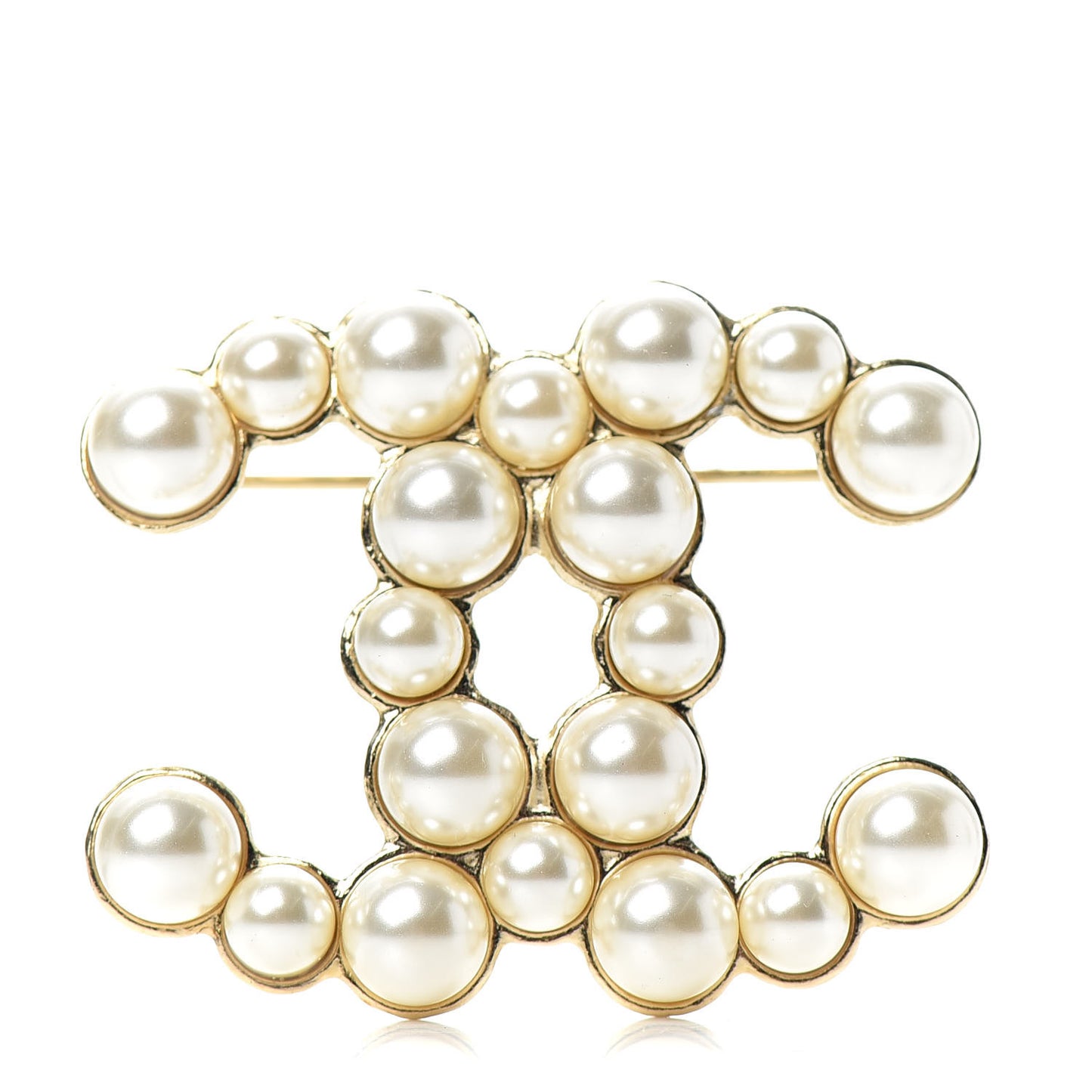 Pearl CC Brooch Gold Pearly White