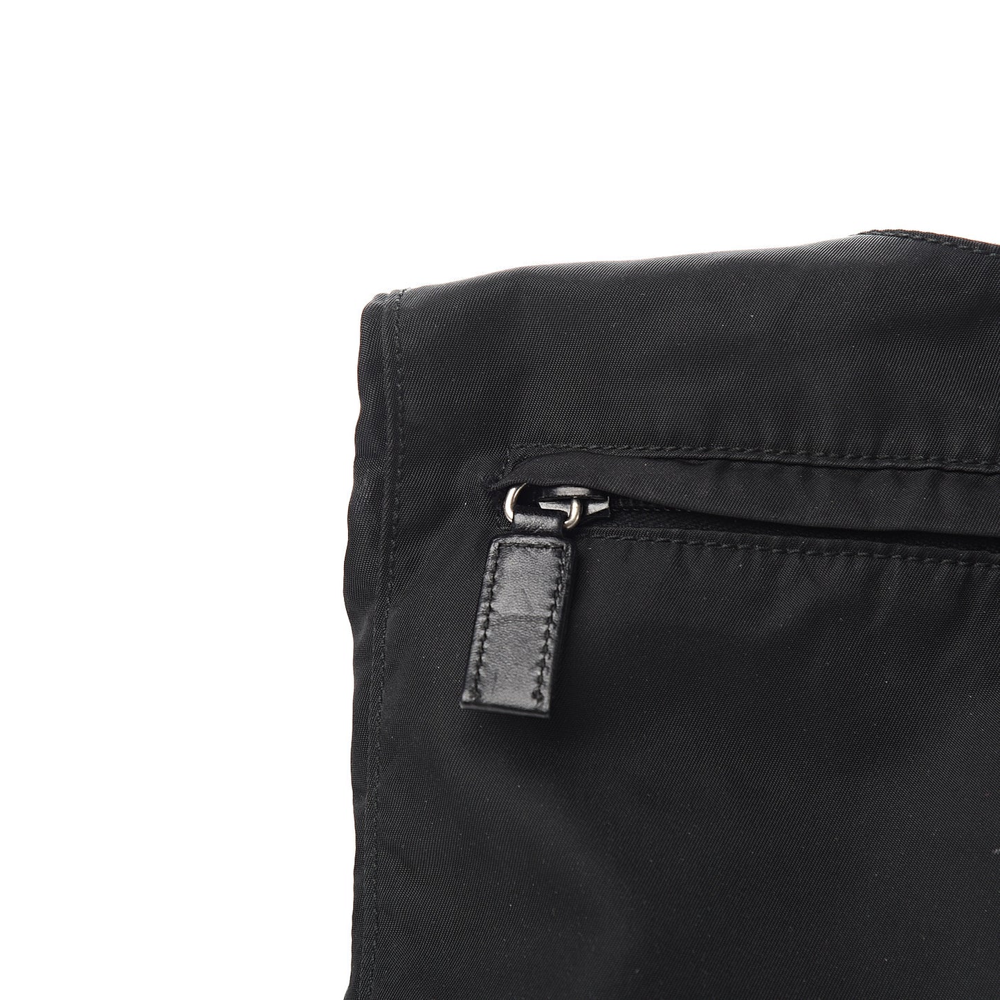 Nylon Flat Messenger Bag Black