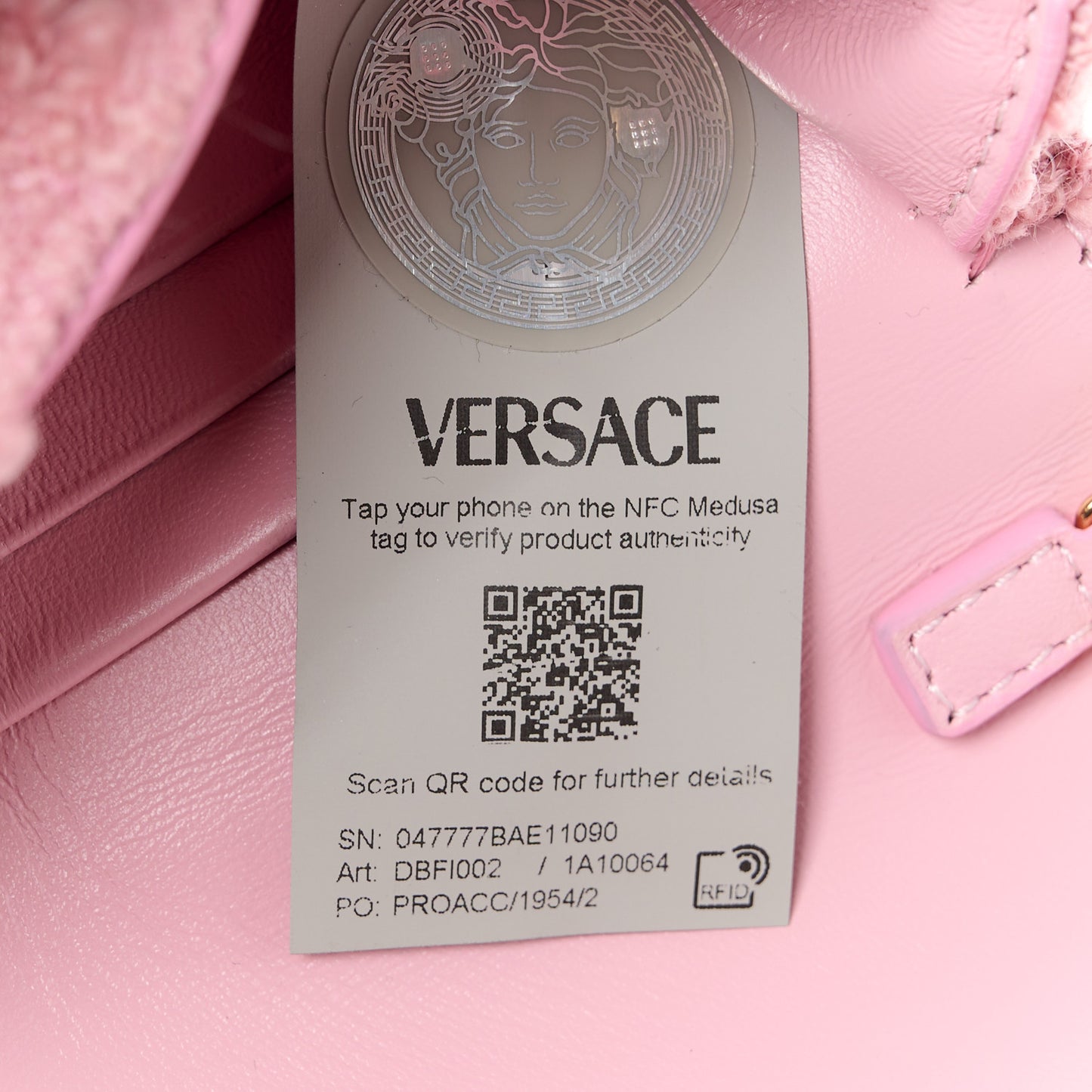 Tweed Lambskin Virtus Mini Chain Bag Pale Pink