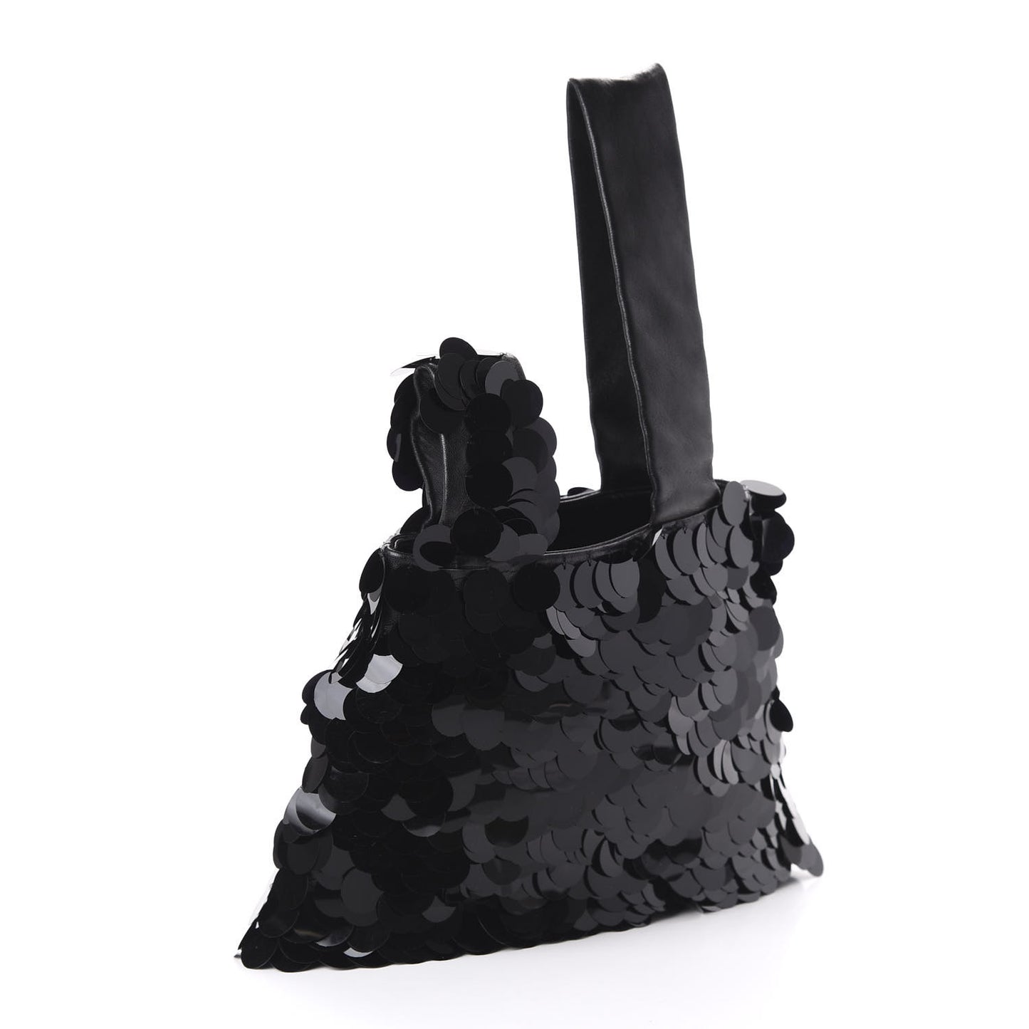 Sequin Paillettes Soft Calf Bag Black