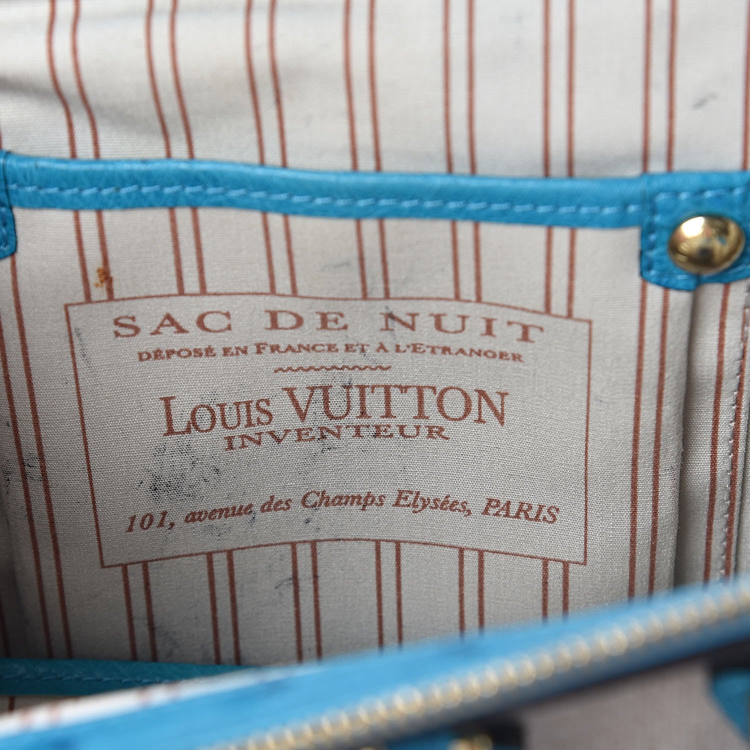 Louis Vuitton Toile Ostrich Trianon Sac De Nuit MM Turquoise 6 of 10