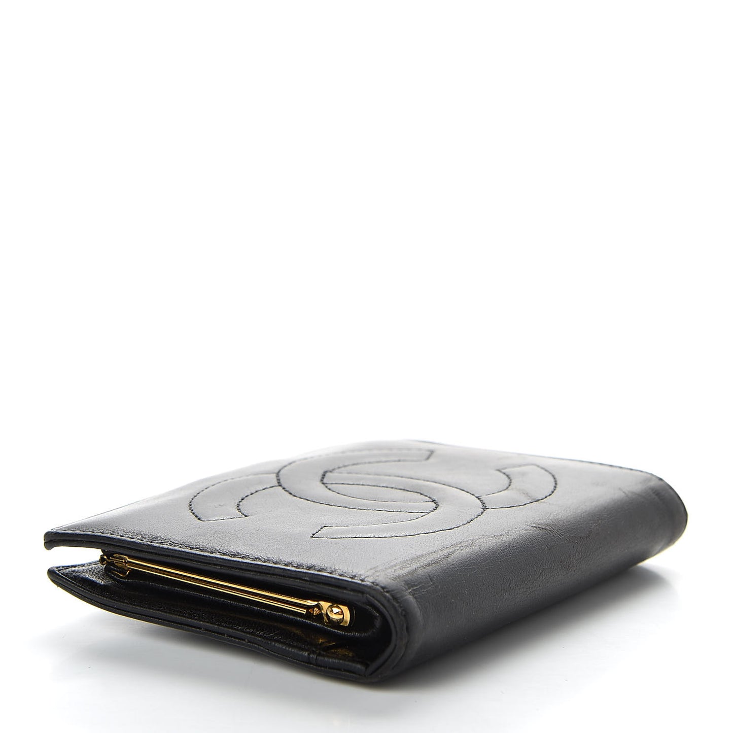 Lambskin Timeless CC Compact French Wallet Black