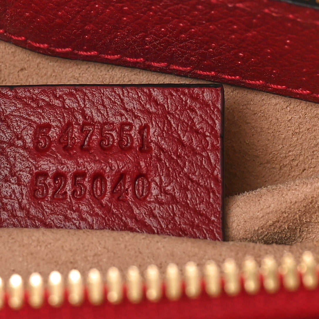 GG Supreme Monogram Flora Web Small Ophidia Tote Bag Red