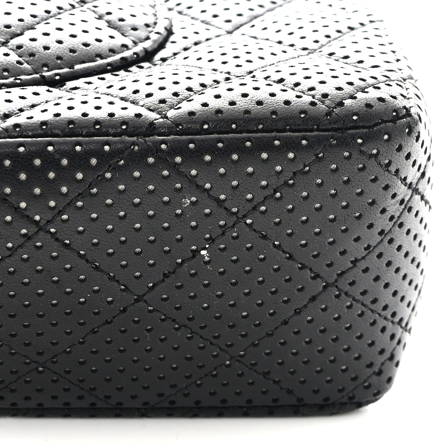 Chanel Lambskin Perforated Medium Double Flap Black 14 of 18