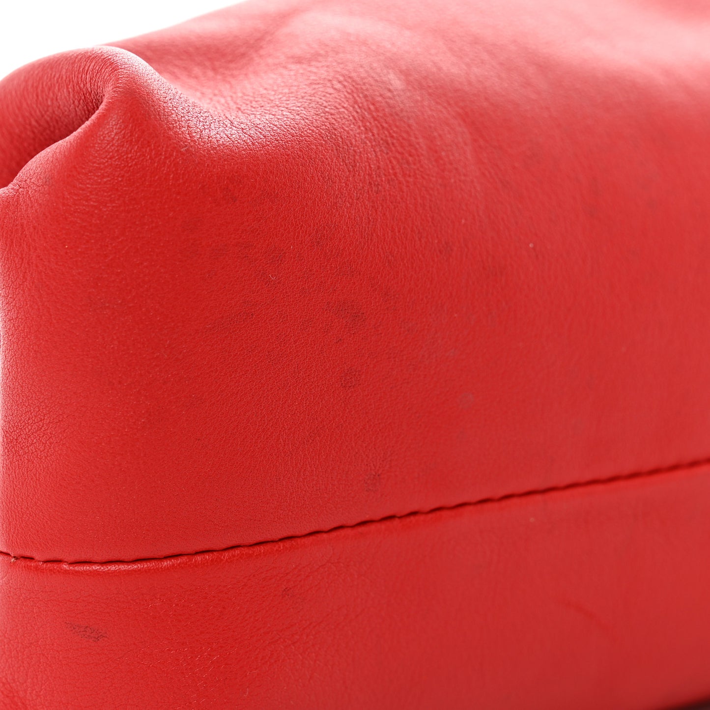 Smooth Butter Calf The Pouch Oversized Clutch Bright Red