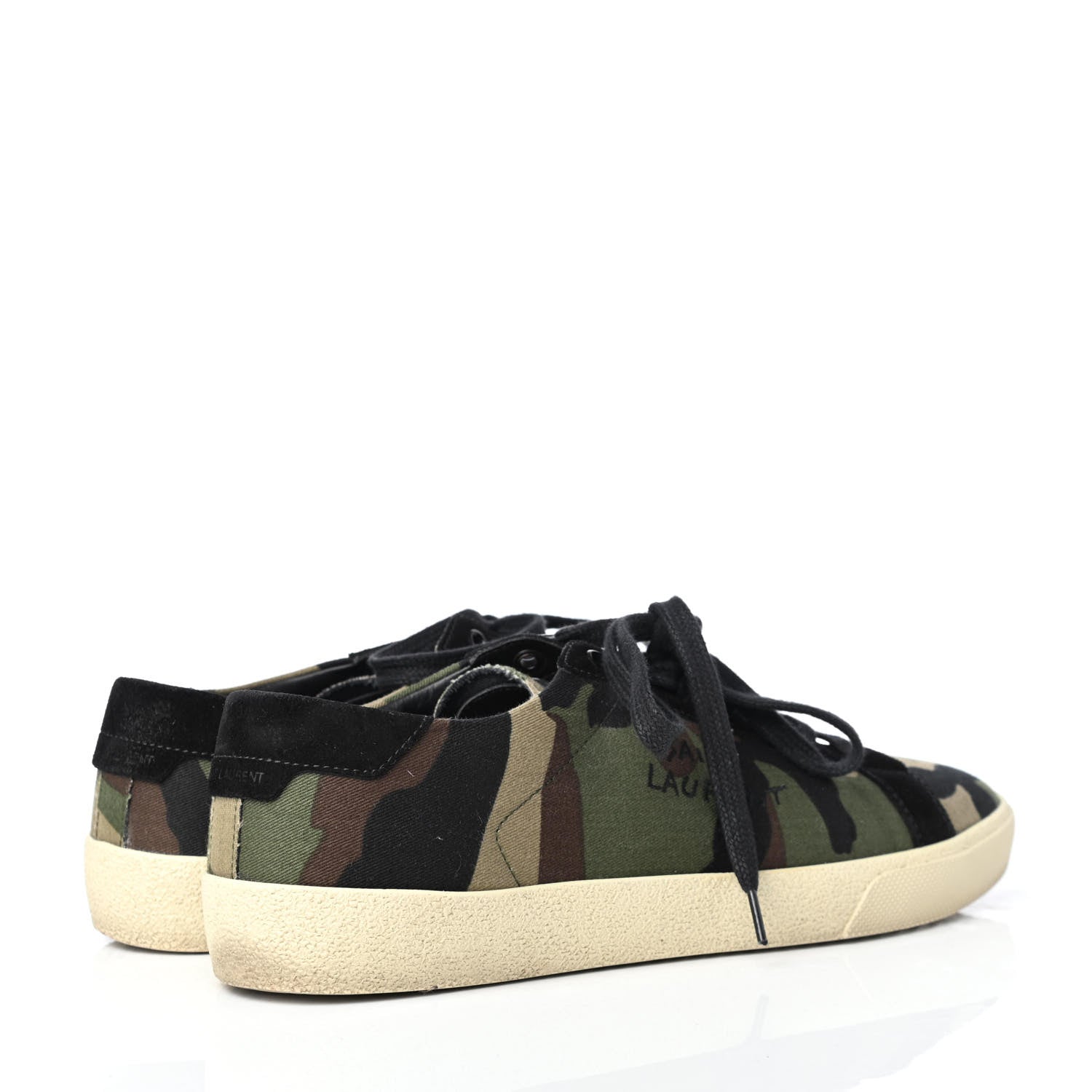 Saint Laurent Canvas Camouflage Signa SL/06 Low Top Sneakers 41 Kaki 4 of 10