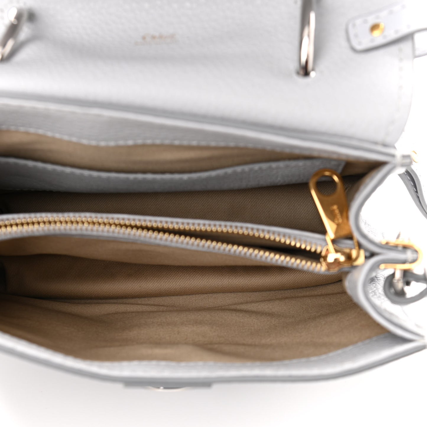 Grained Calfskin Small Aby Day Shoulder Bag Light Cloud