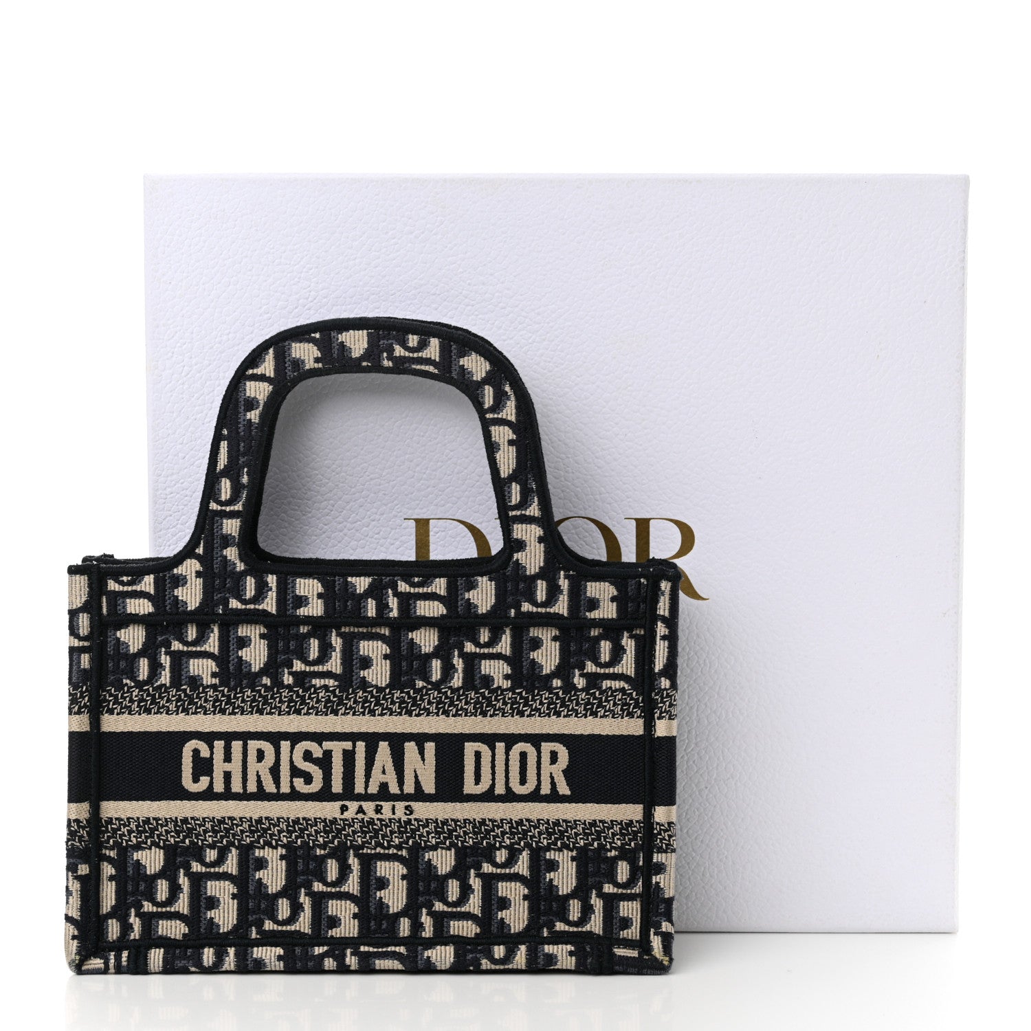 Christian Dior Oblique Mini Book Tote Blue Multicolor 12 of 12