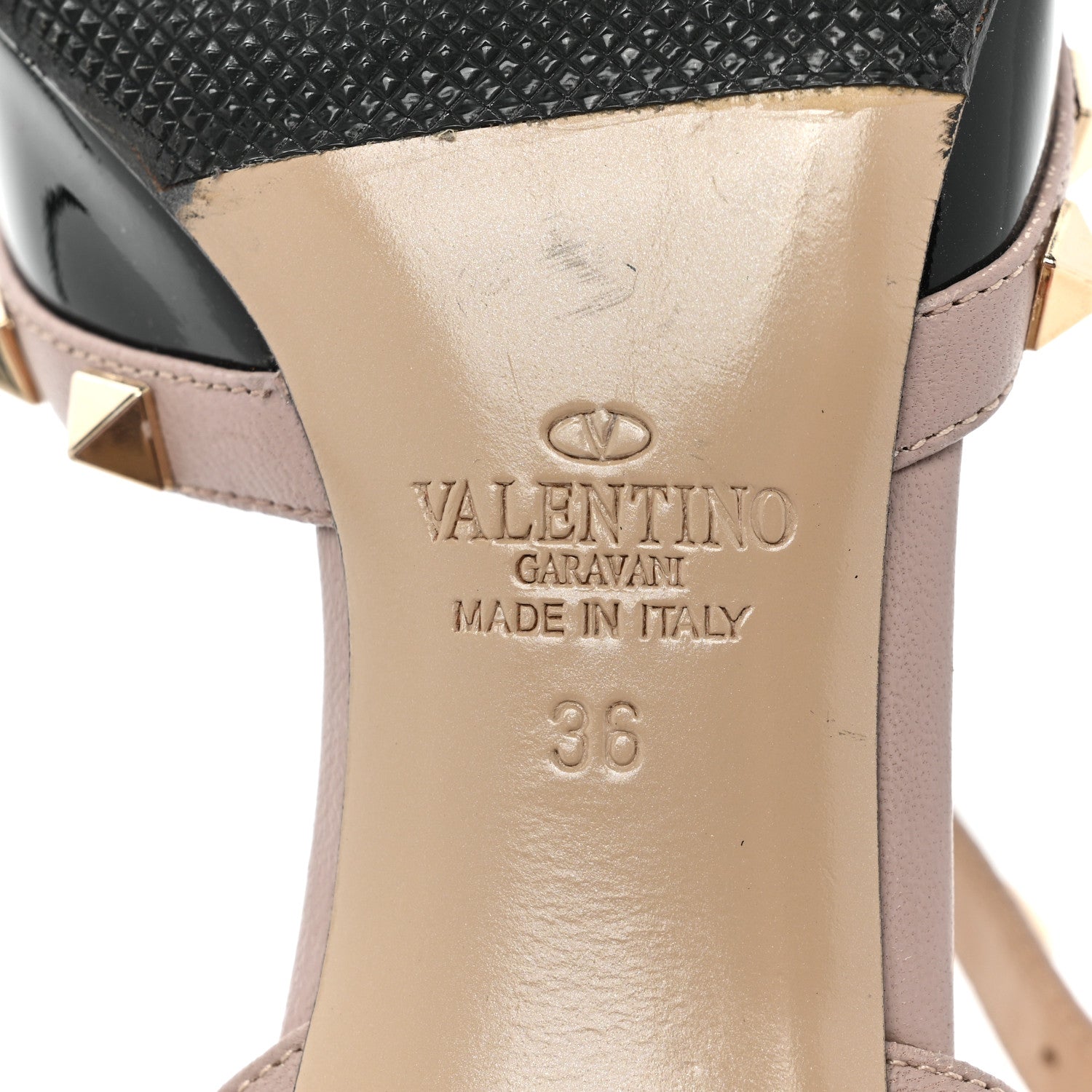 Valentino Garavani Patent Nappa Rockstud Ankle Strap 65mm Pumps 36 Black Poudre 6 of 14