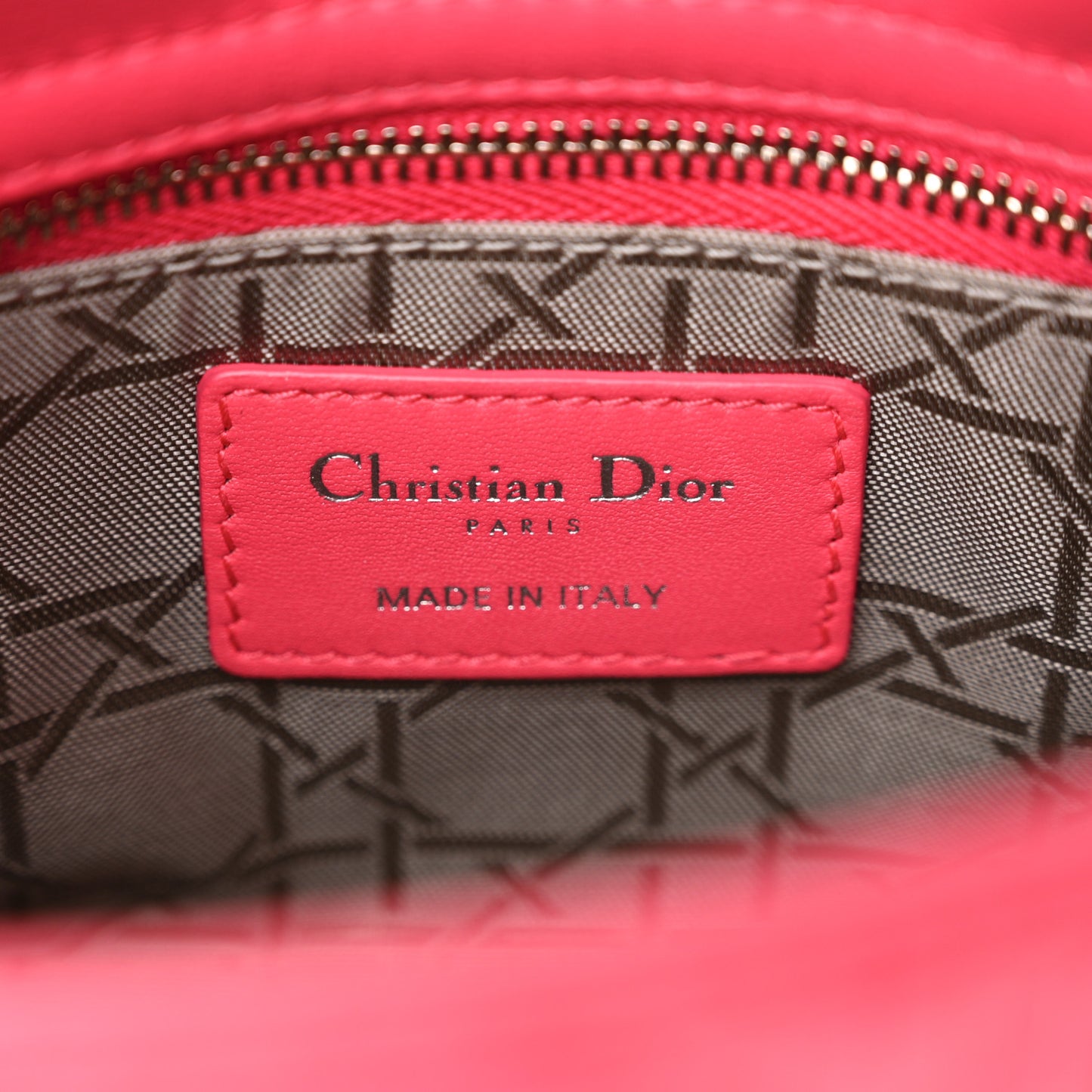Lambskin Cannage Mini Lady Dior Hot Pink