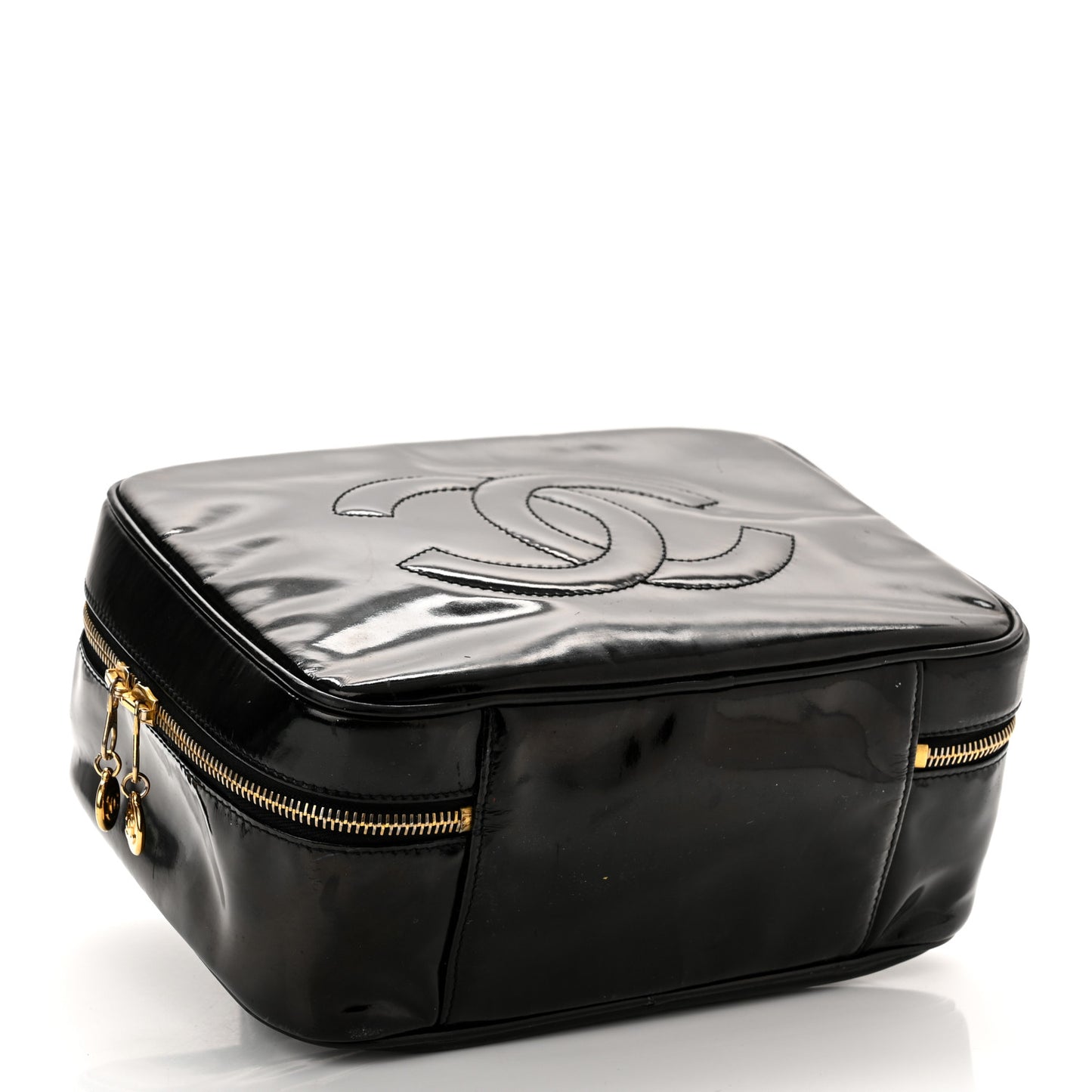 Patent CC Vanity Cosmetic Case Black