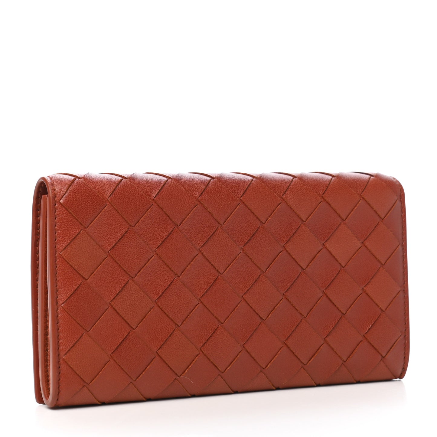 Nappa Intrecciato Continental Flap Wallet Rust