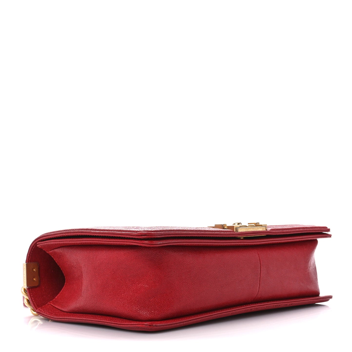 Caviar Quilted New Medium Boy Flap Dark Red