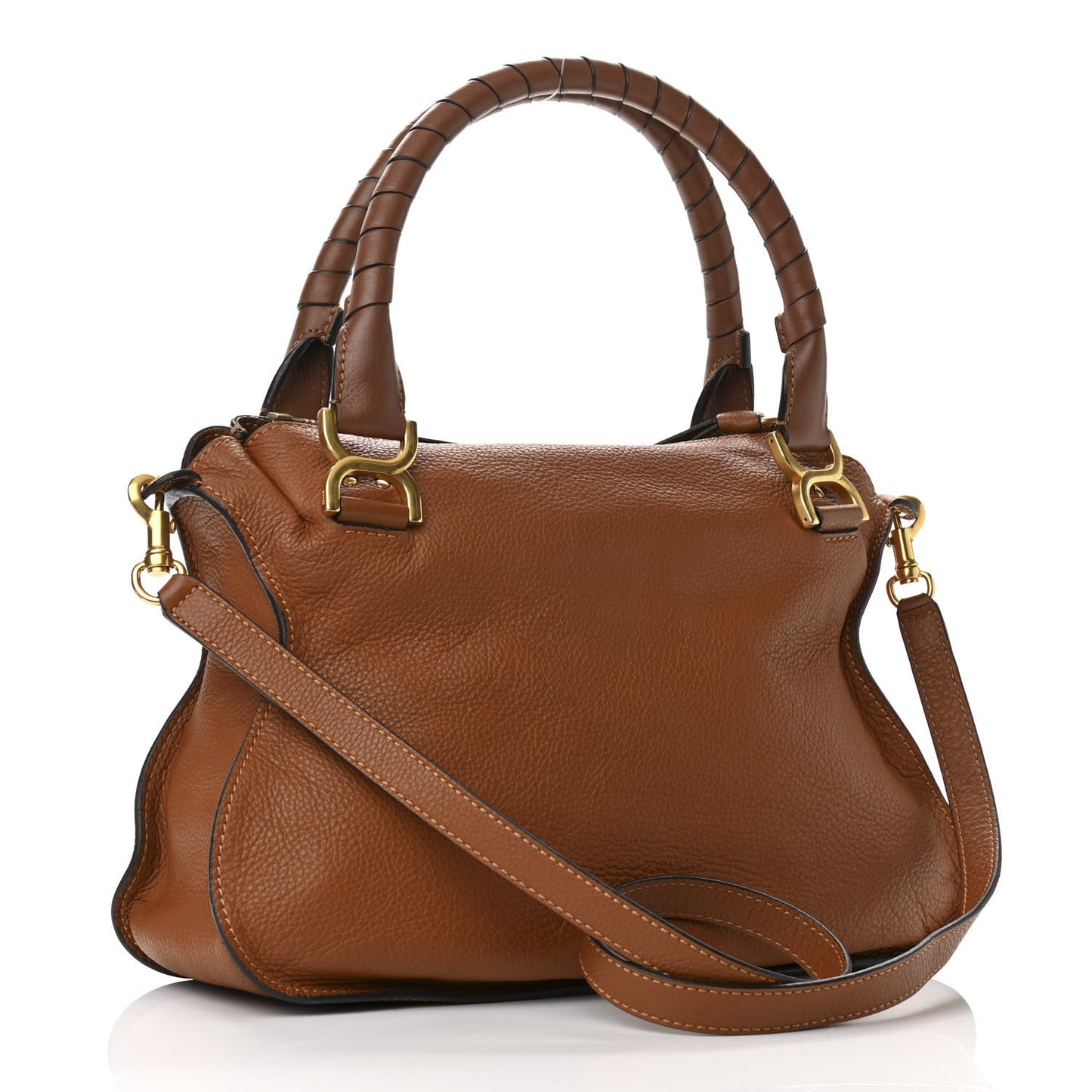 Calfskin Medium Marcie Satchel Tan