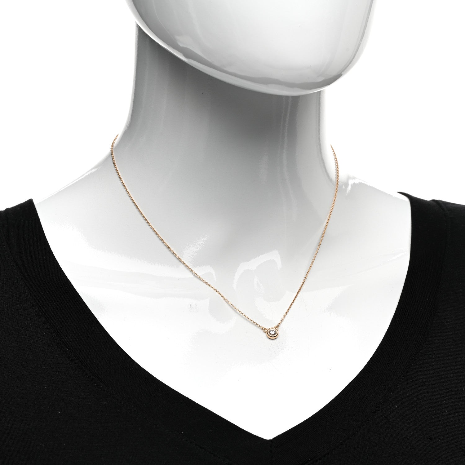 Tiffany 18K Rose Gold Diamond .17ct Elsa Peretti Diamonds by the Yard Pendant Necklace 2 of 4