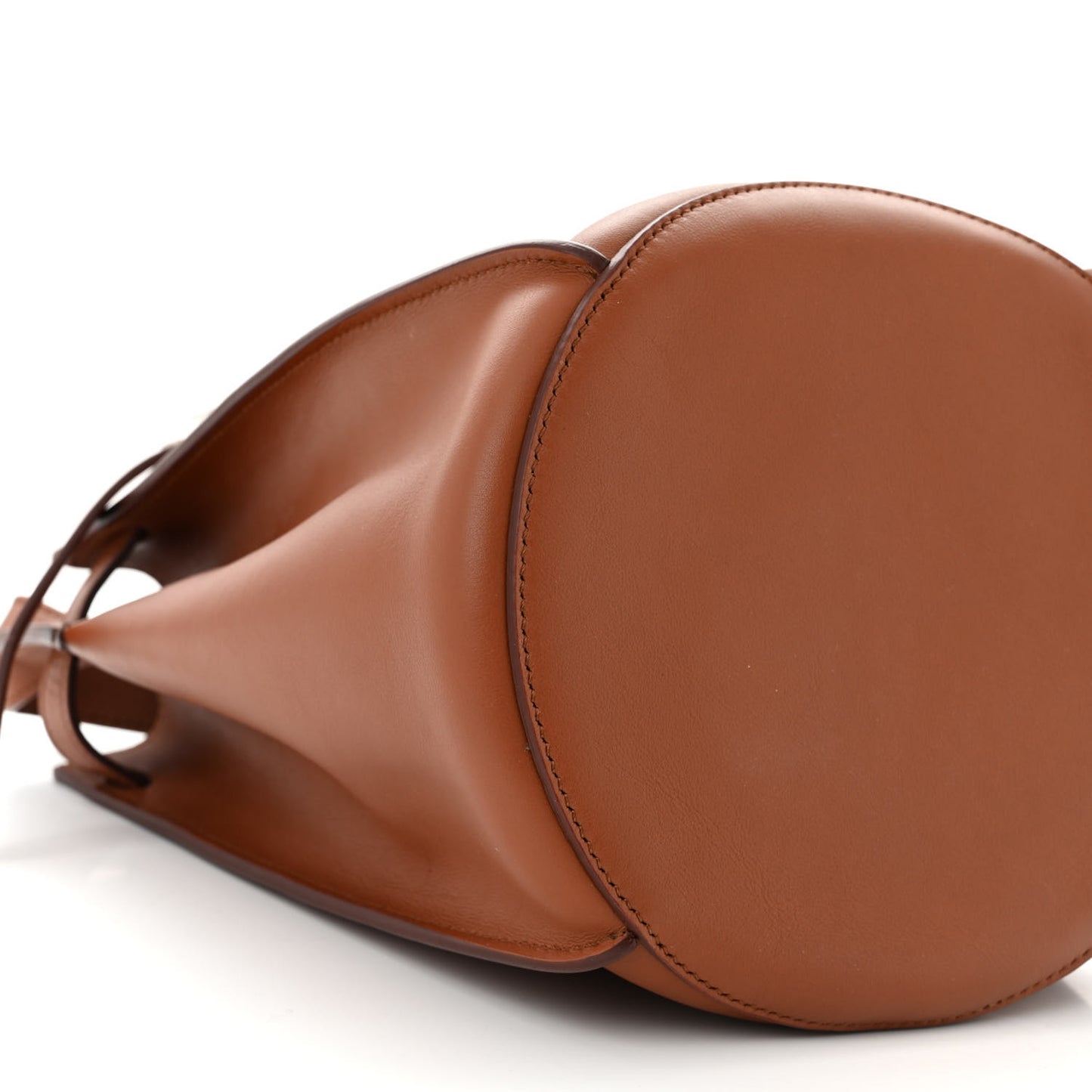 Smooth Calfskin Long Strap Big Bucket Bag Tan