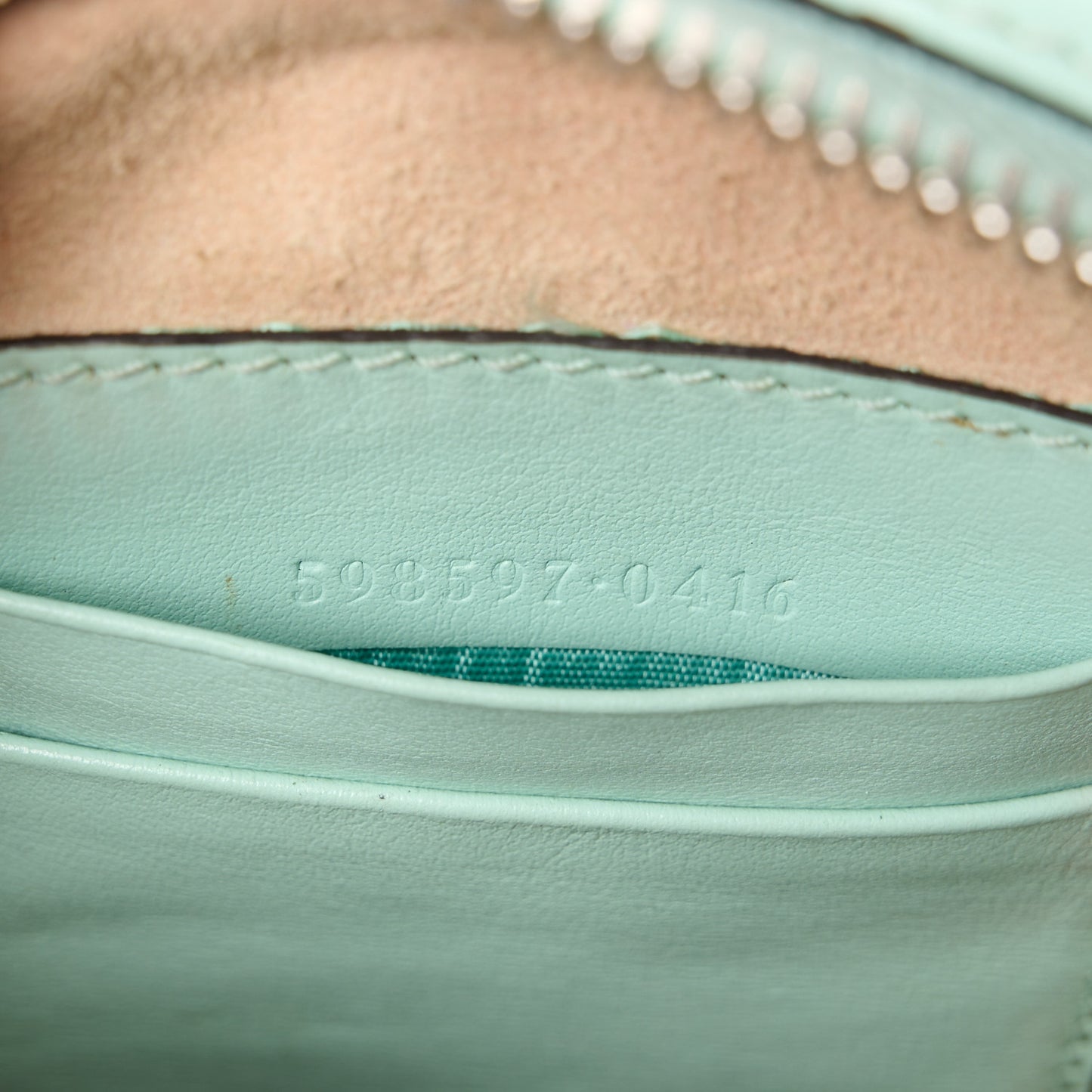 Calfskin Matelasse Mini GG Marmont Crossbody Bag Water Green