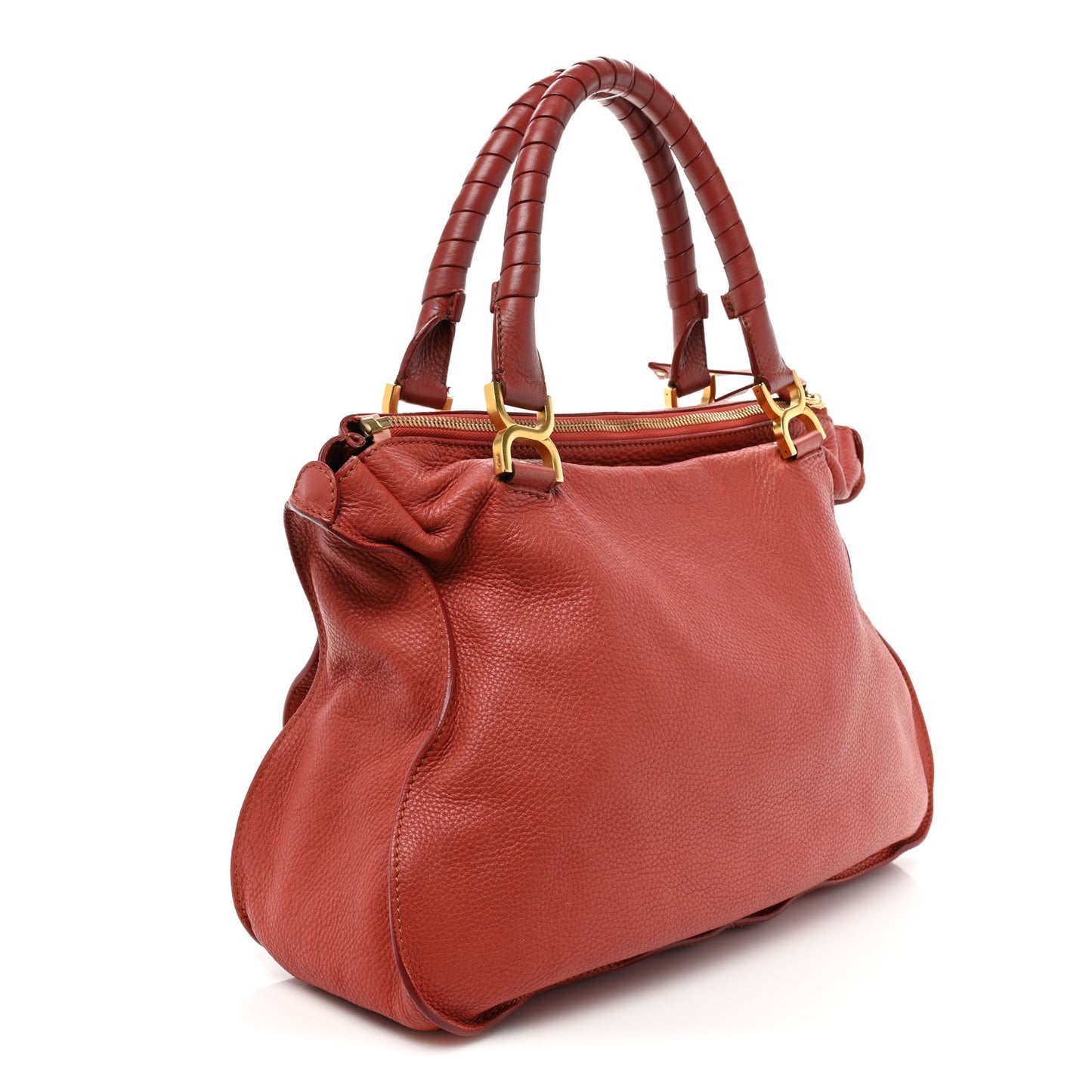 Calfskin Large Marcie Satchel Maple Leaf