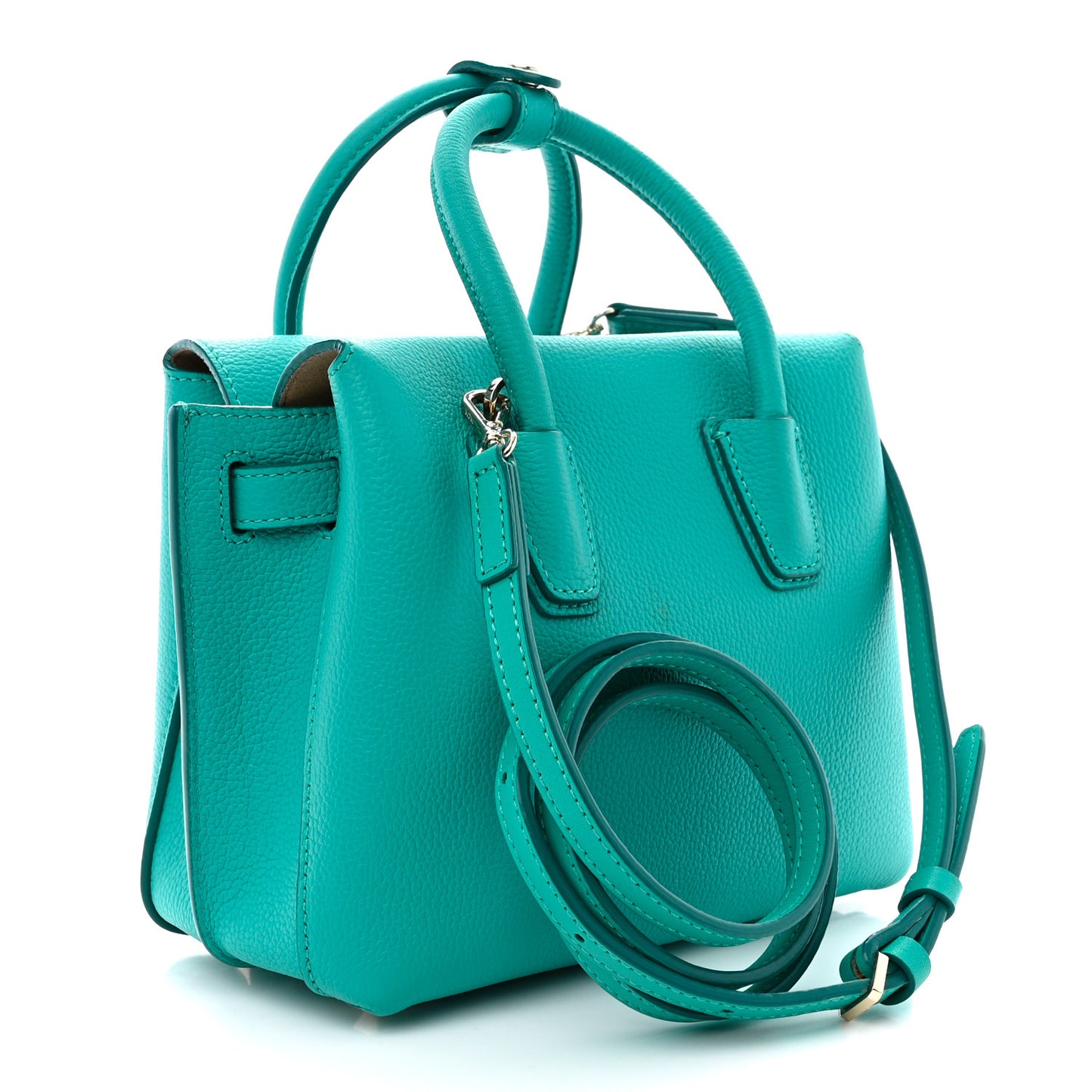 Grained Calfskin Mini Milla Tote Oasis Green