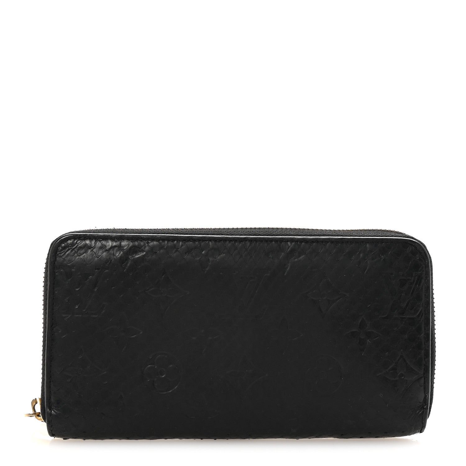 Louis Vuitton Snakeskin Monogram Zippy Wallet Black 1758693
