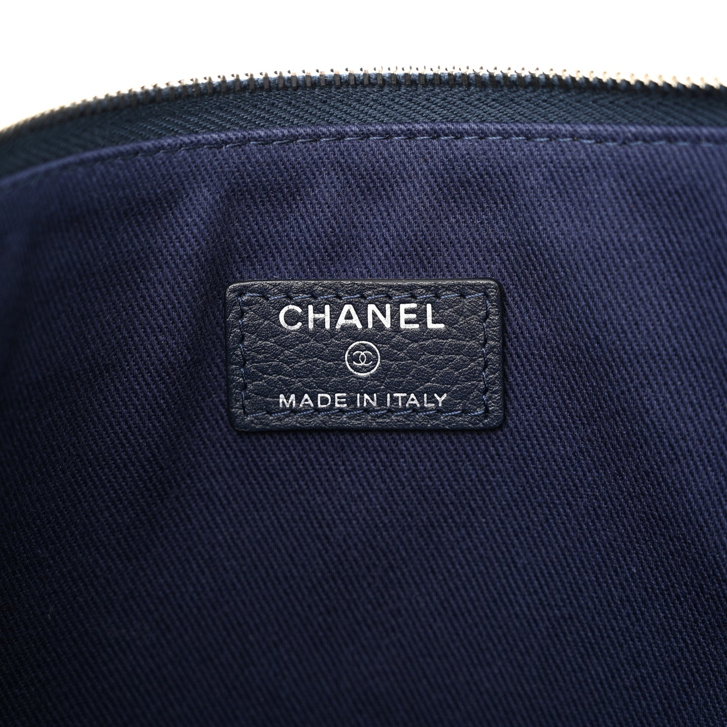 Grained Calfskin Large Neo Executive Cosmetic Case Dark Blue