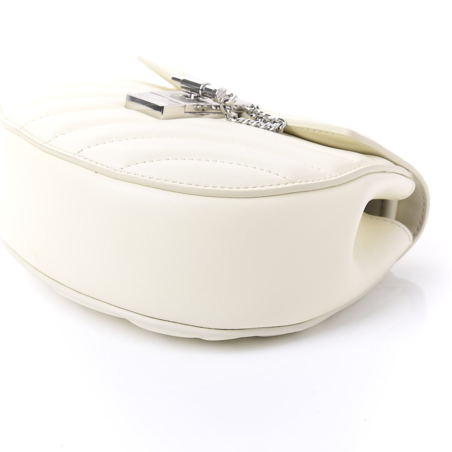 Calfskin Quilted Mini Drew Bijou Shoulder Bag Natural White
