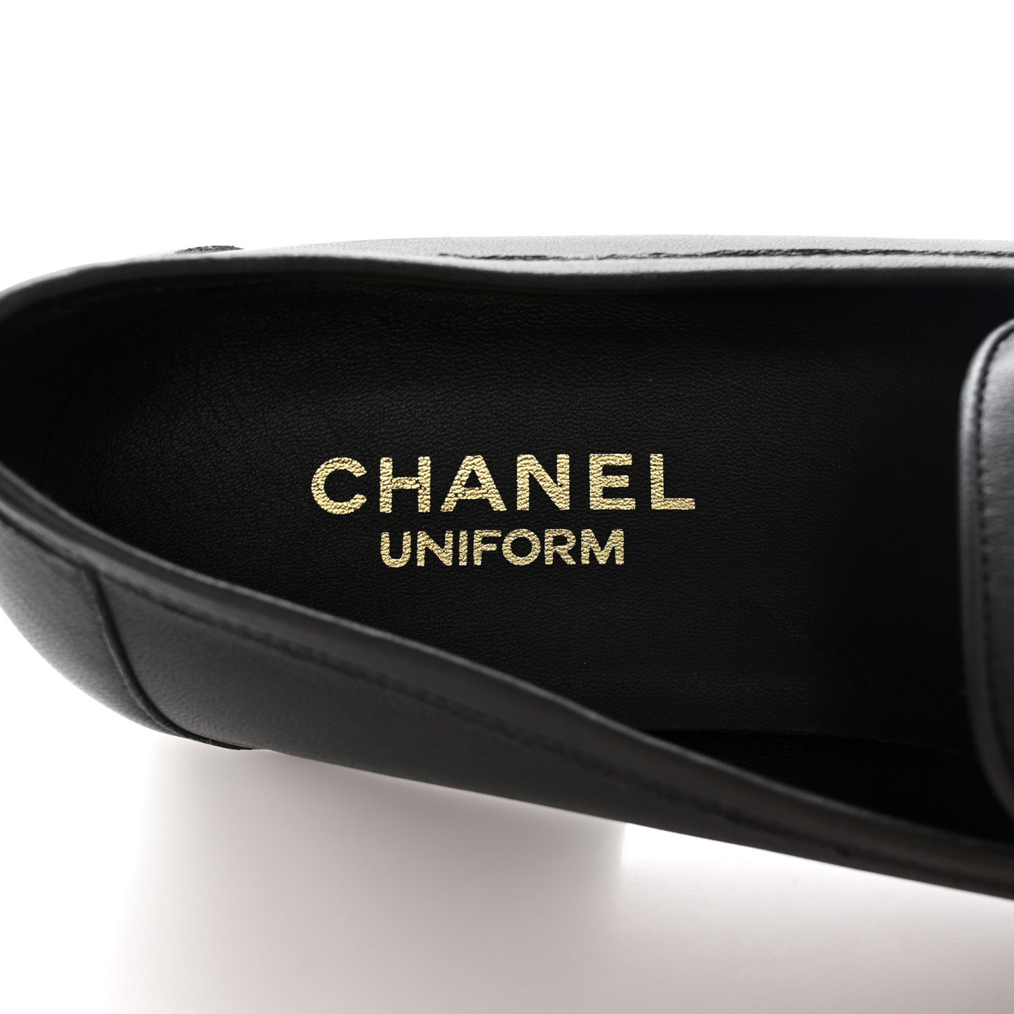 Calfskin Mens Stitched CC Loafers 43 Black