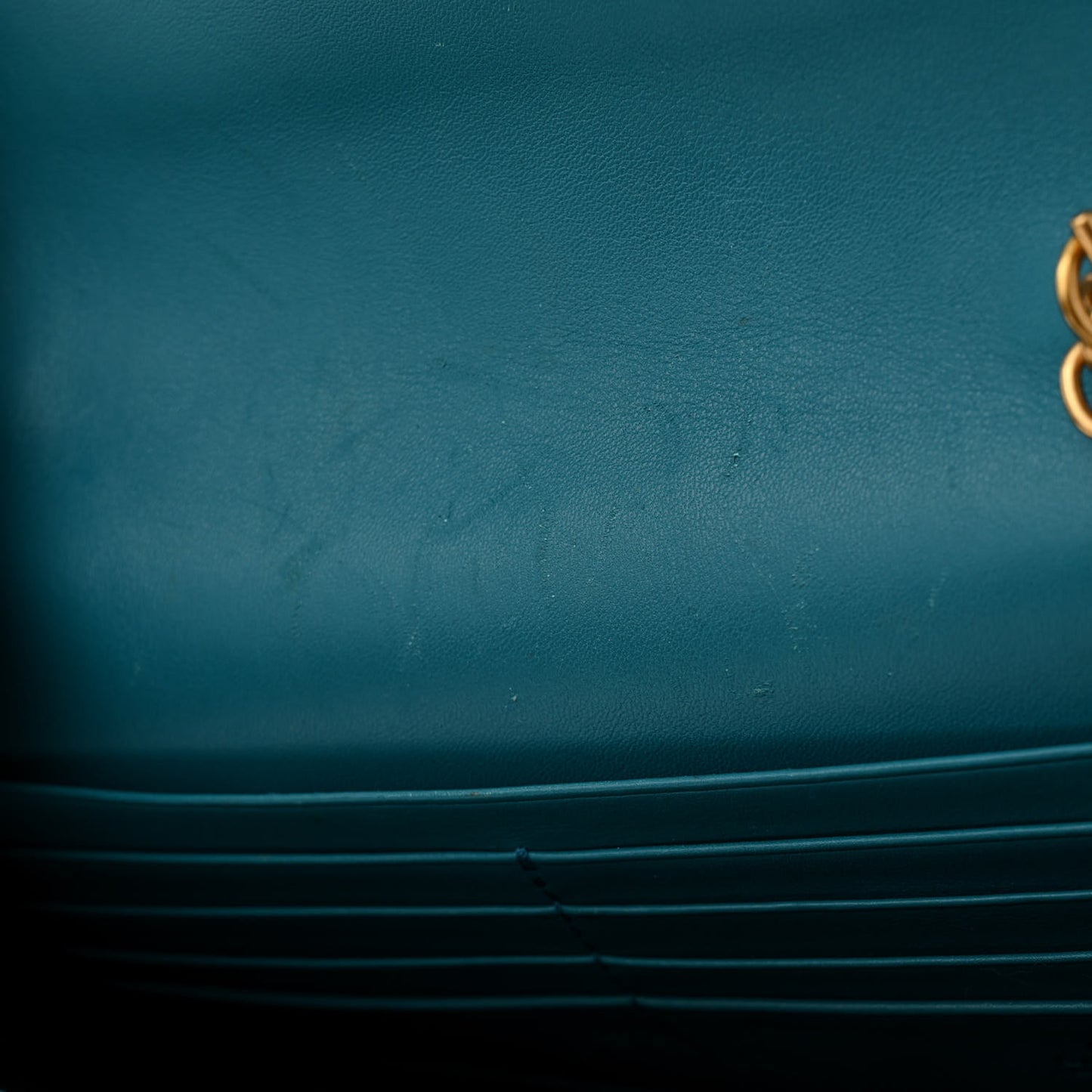 Velvet Matelasse GG Marmont Chain Wallet Pavone Cyan
