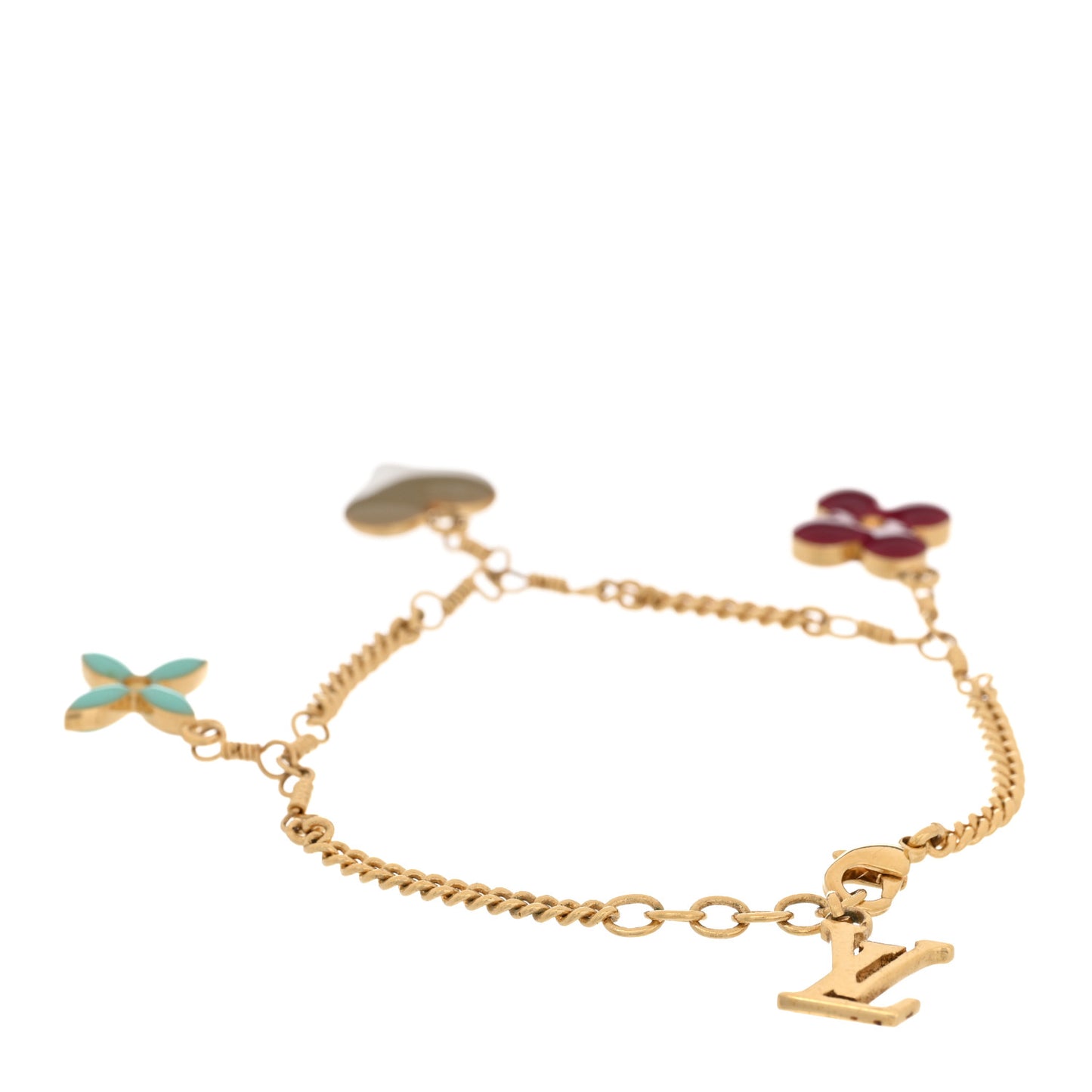 Sweet Monogram Charm Bracelet Gold Multicolor