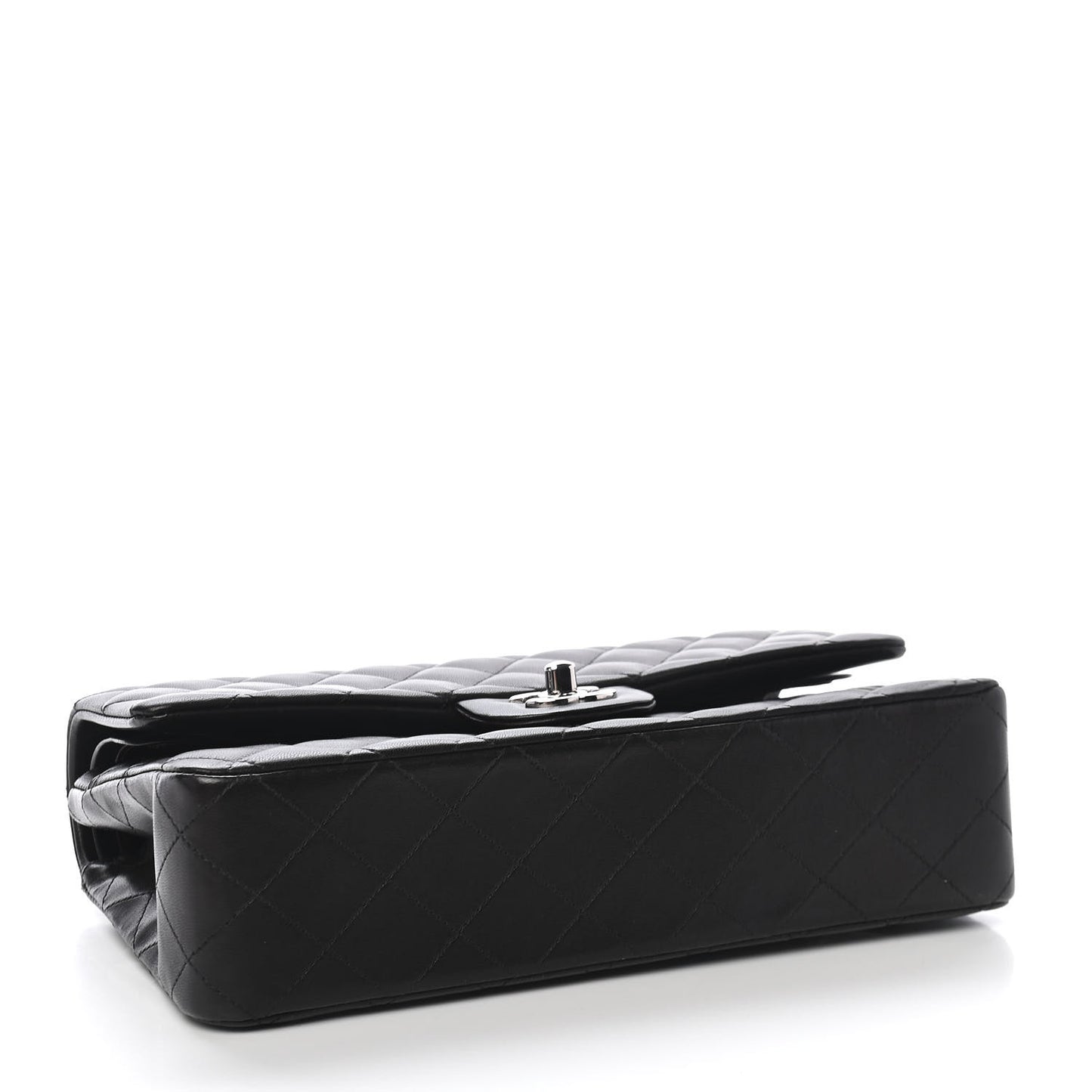 Lambskin Quilted Medium Double Flap Black