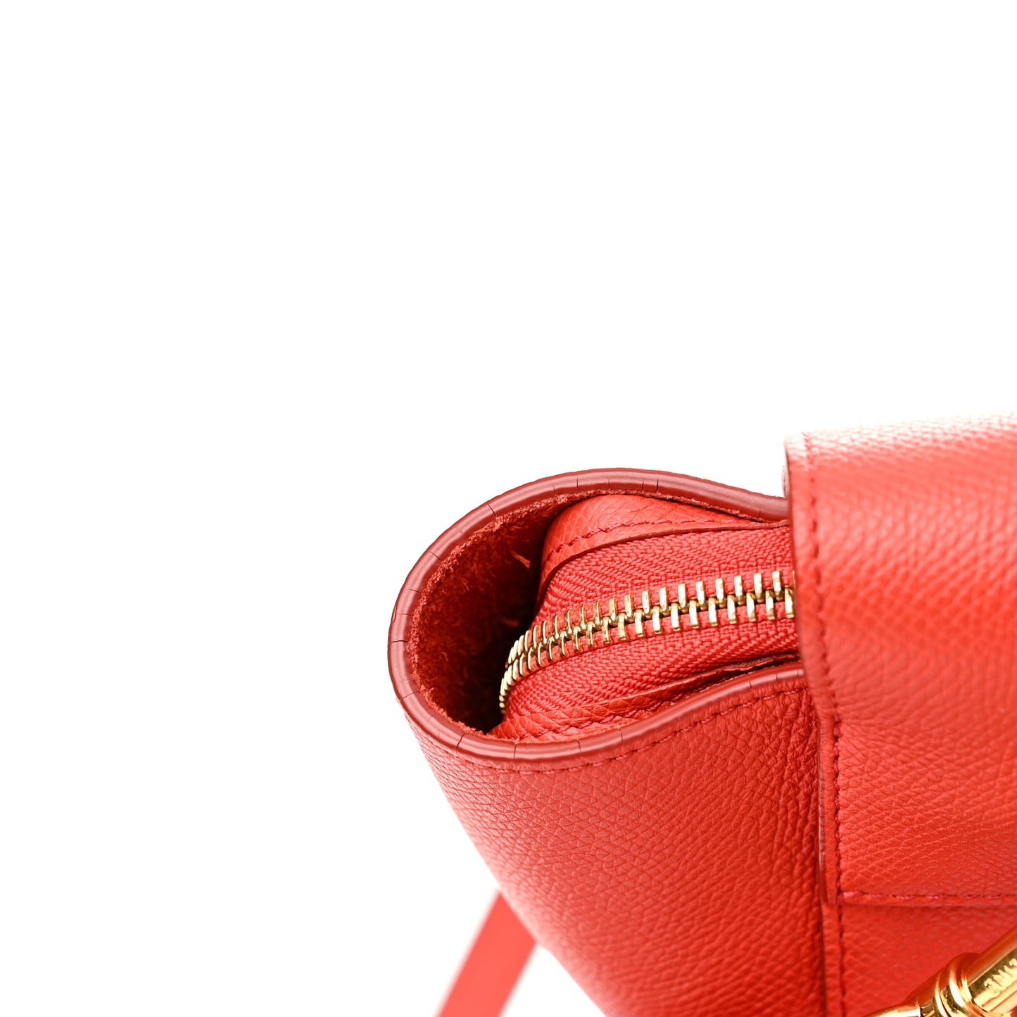 Grained Calfskin Micro Belt Bag Coral