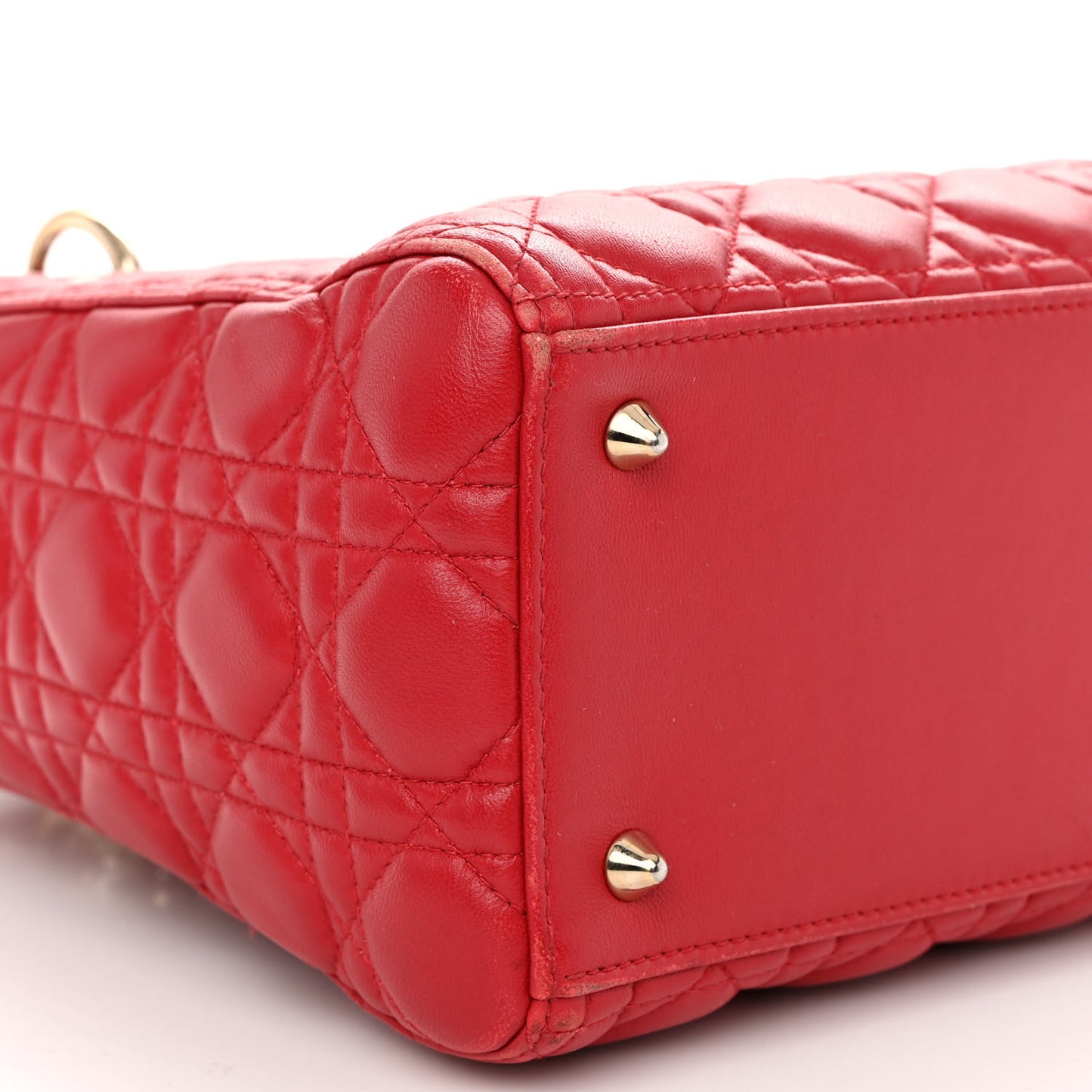 Lambskin Cannage Medium Lady Dior Red