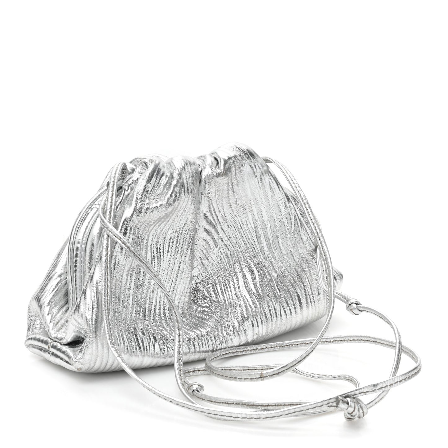 Metallic Bark Calfskin The Mini Pouch Silver