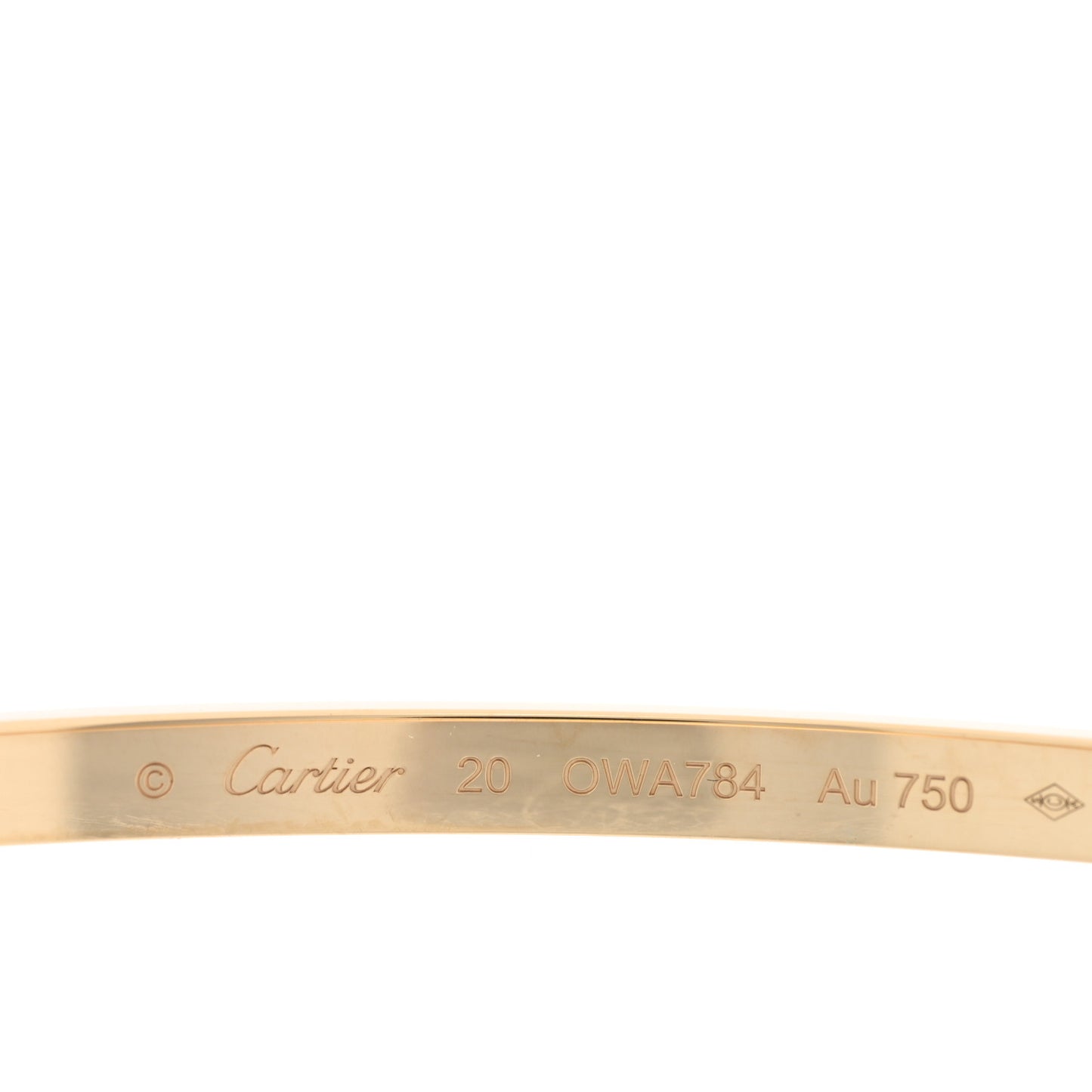 18K Yellow Gold Small LOVE Bracelet 20
