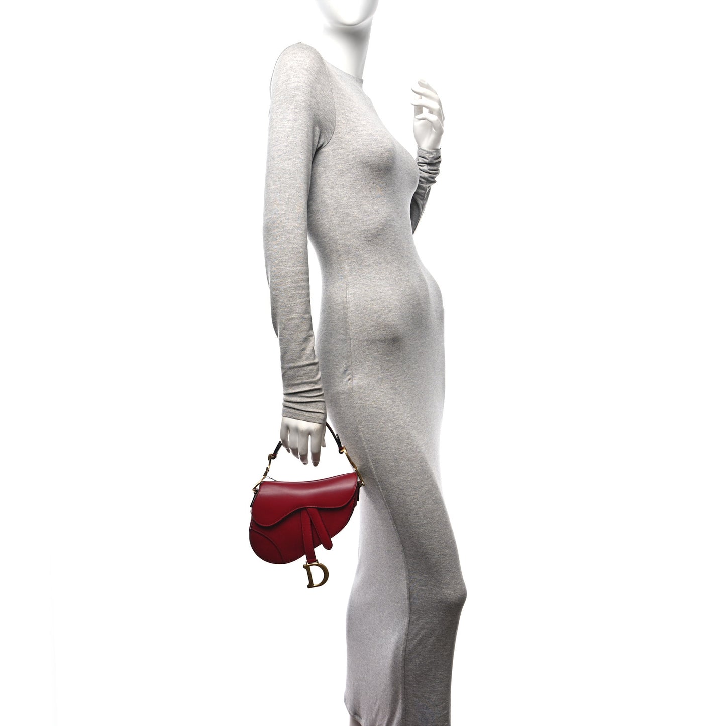 Calfskin Mini Saddle Bag Red