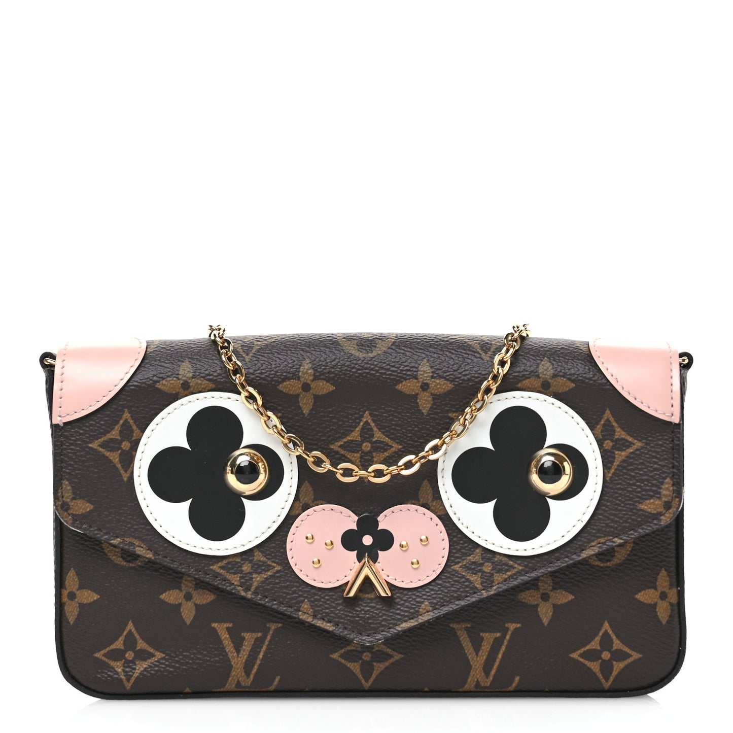 Monogram Valentine Dog Pochette Felicie Chain Wallet