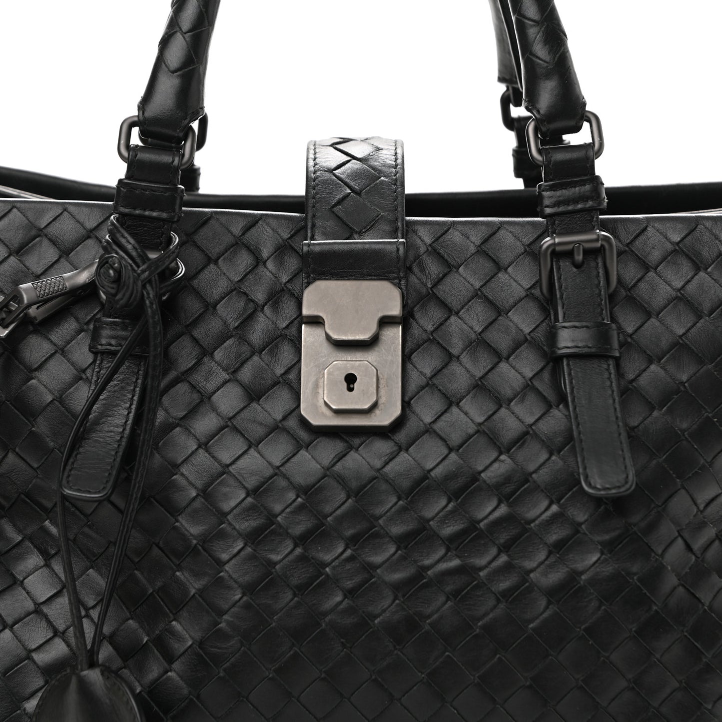 Light Calf Intrecciato Small Roma Black