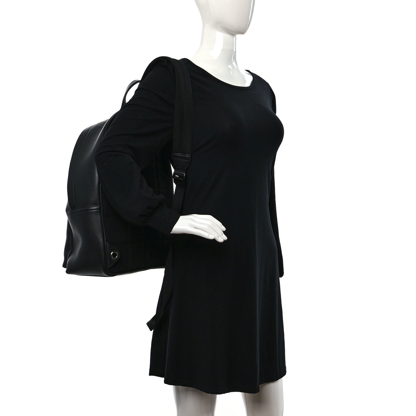 Grain Calfskin Zipped Backpack Black