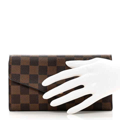 Damier Ebene Sarah Wallet NM Rose Ballerine