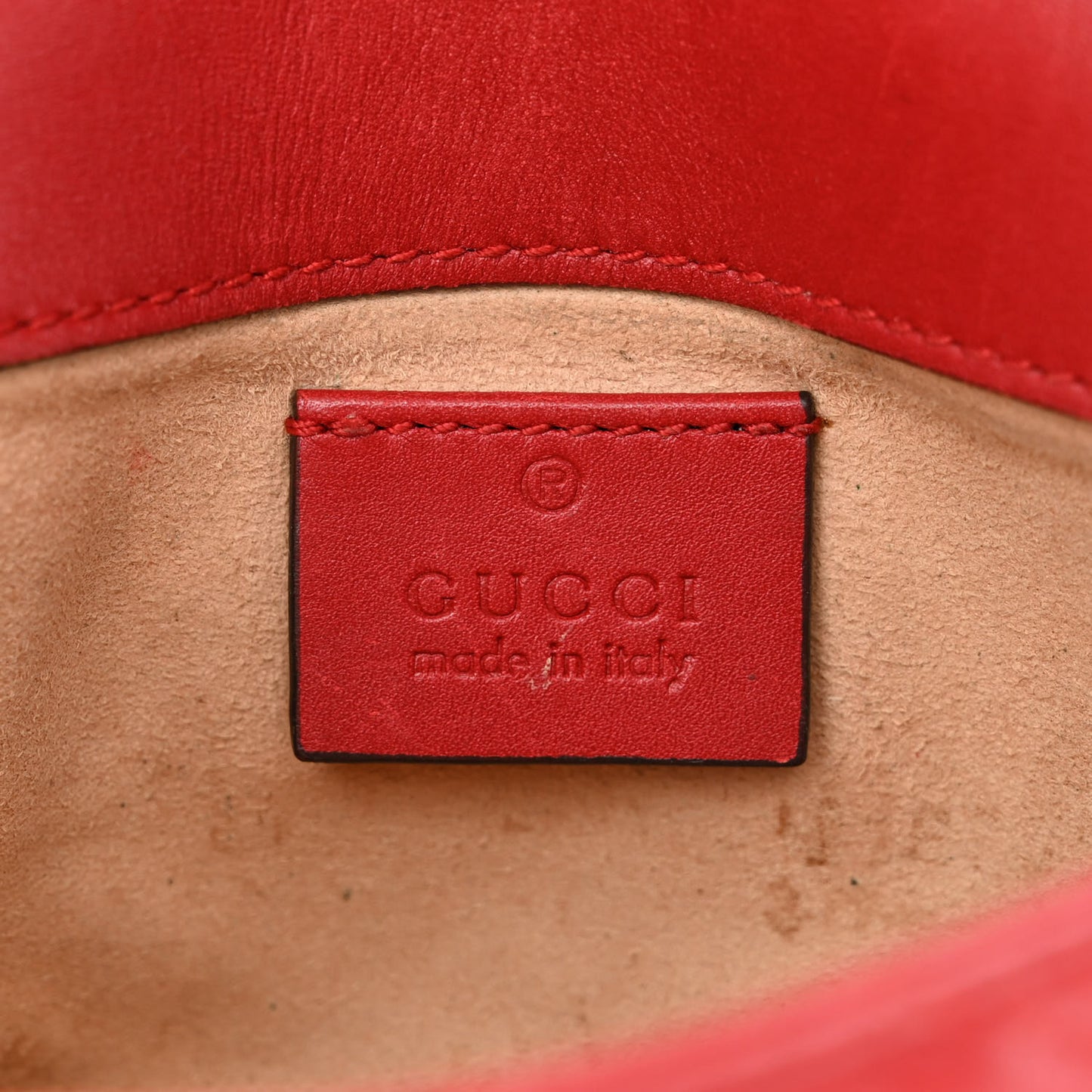 Calfskin Matelasse Super Mini GG Marmont Shoulder Bag Hibiscus Red
