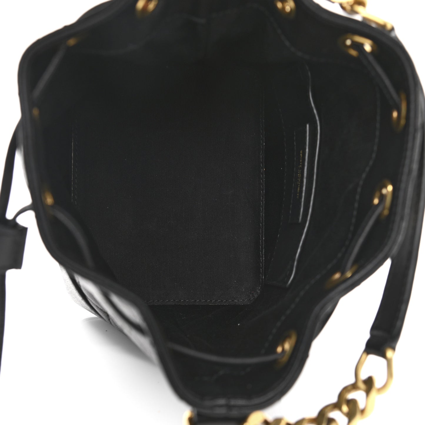 Lambskin Quilted Small Emmanuelle Bucket Bag Black