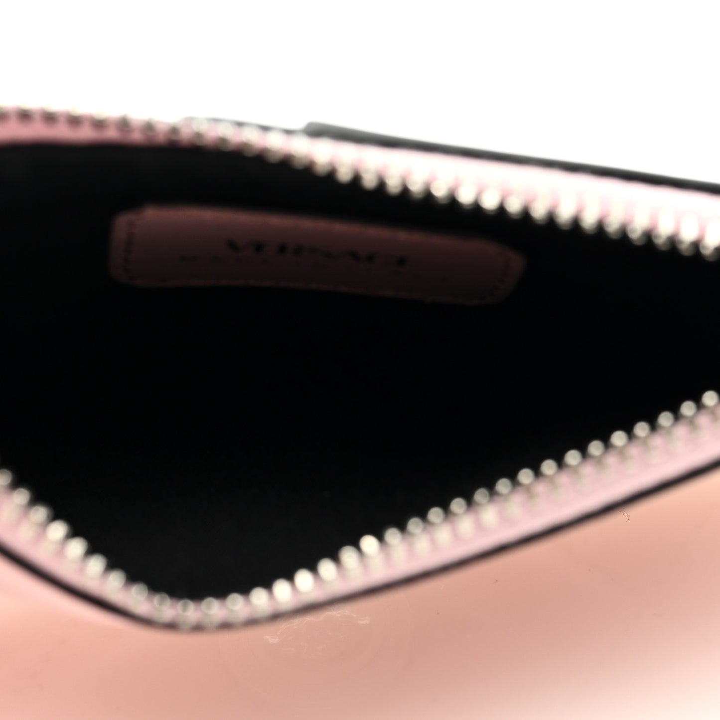 Calfskin Quilted Medusa Zip Card Holder Wallet Pink