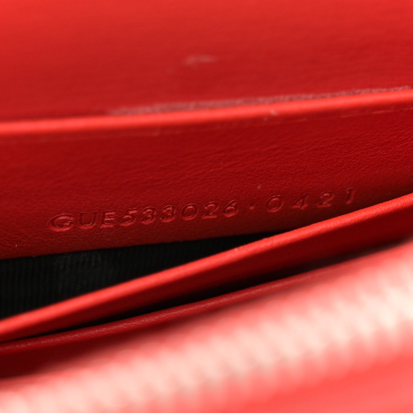 Calfskin Monogram Sunset Chain Wallet Rosso